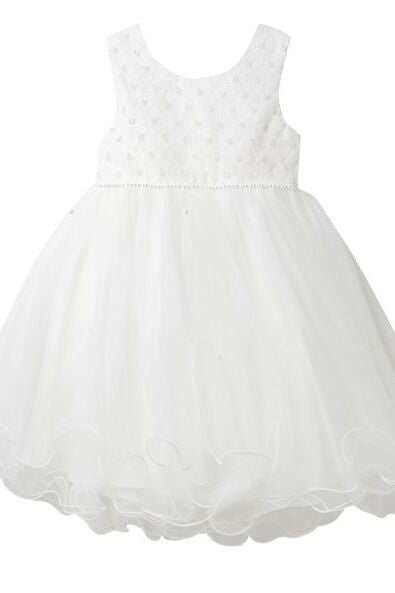 Robe en tulle à sequins pour bébés et filles - RILEY - Blanc