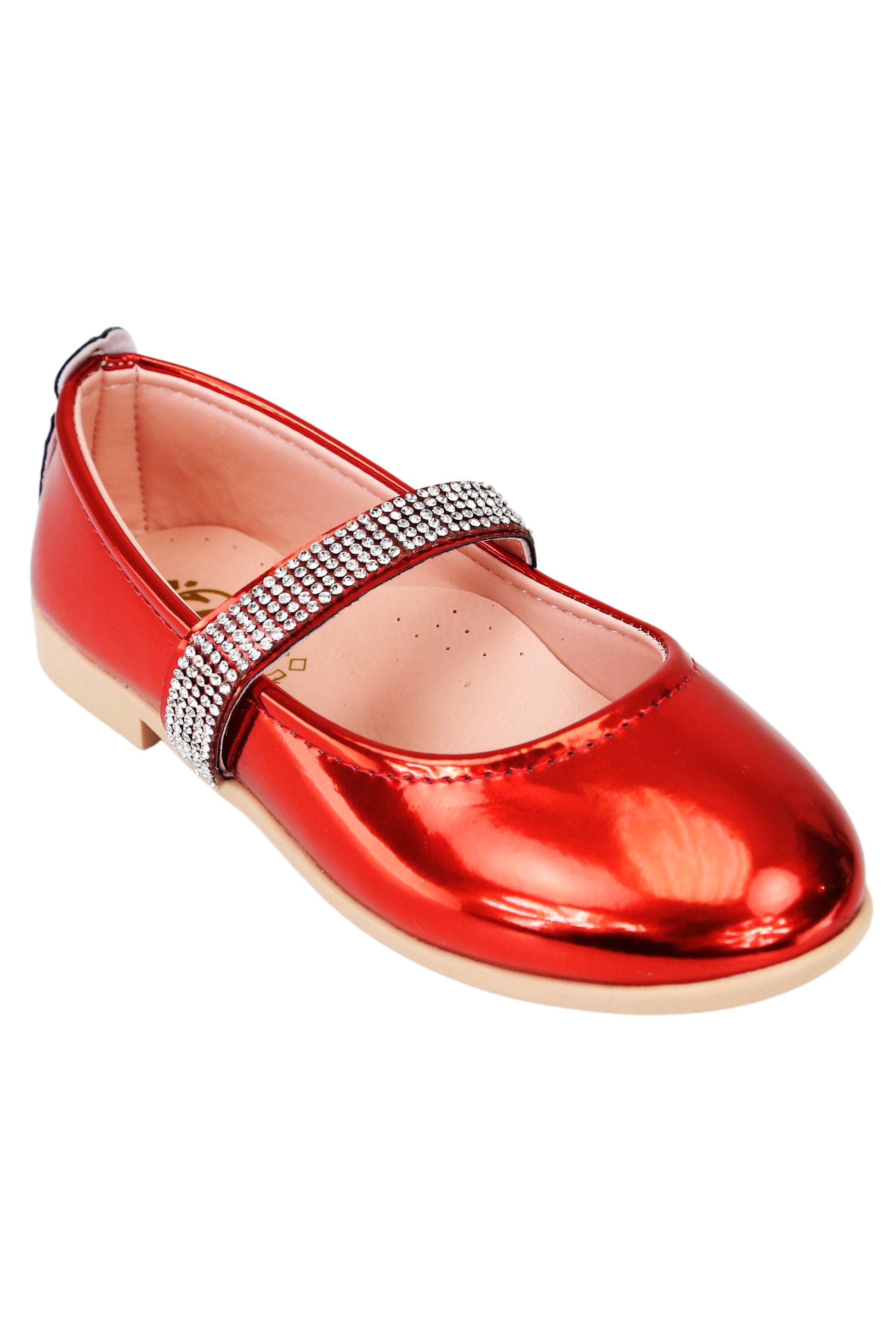 Chaussures Mary Jane Vernies à Strass pour Filles - ARWEN - Rouge