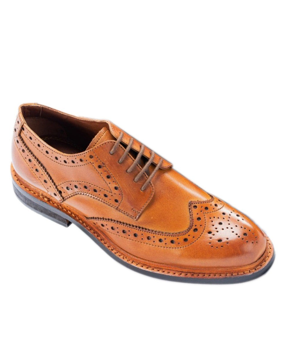 Herren Wingtip Brogue Schnürschuhe - MERTON - Hellbraun