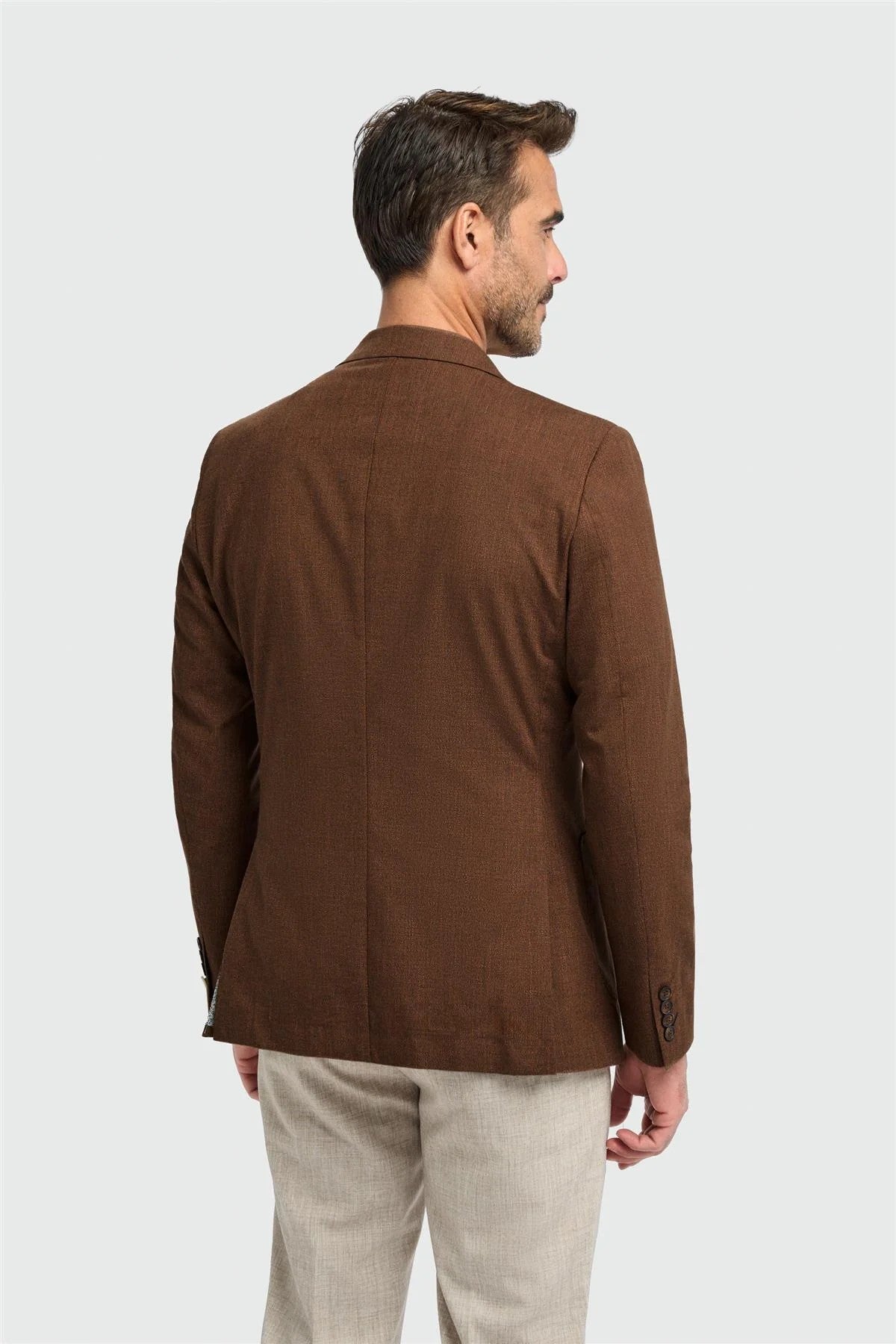 Blazer formel en coton marron rouille pour hommes - Edison - Marron Rouille