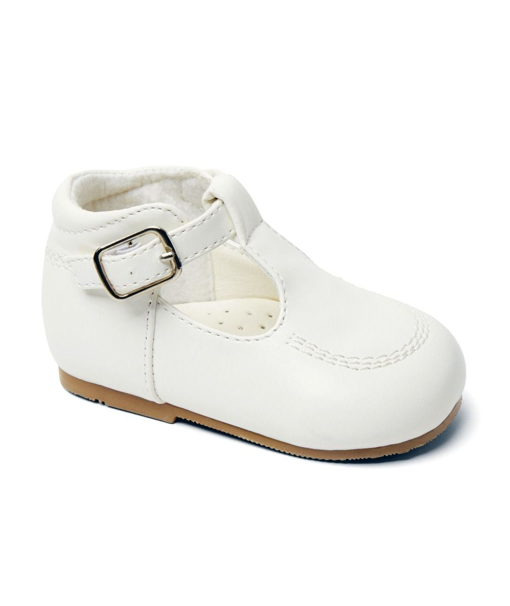 Chaussures en Cuir à Boucle pour Garçons - TEDDY - Blanc