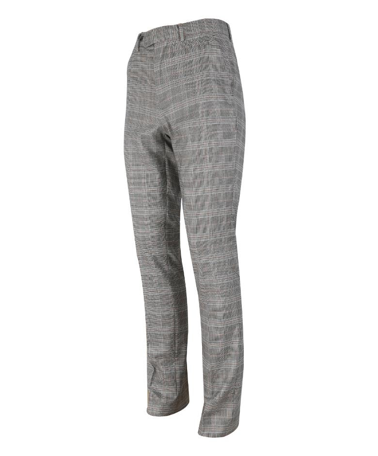 Pantalon à Motif Check Retro Slim Fit pour Homme - QUINCY Stone - Gris Foncé