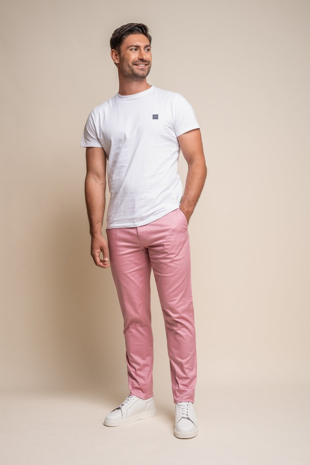 Chino décontracté en coton pour hommes - DAKOTA - Rose