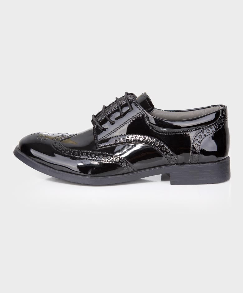 Chaussures Derby Brogue à Lacets pour Garçons - Noir