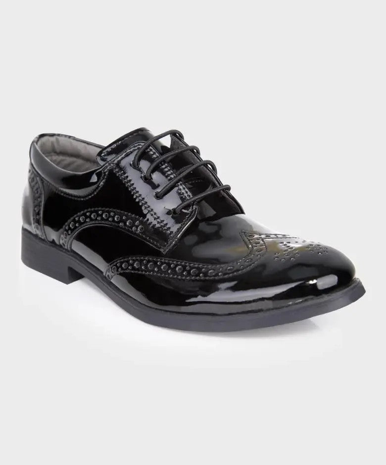 Chaussures Derby Brogue à Lacets pour Garçons - Noir