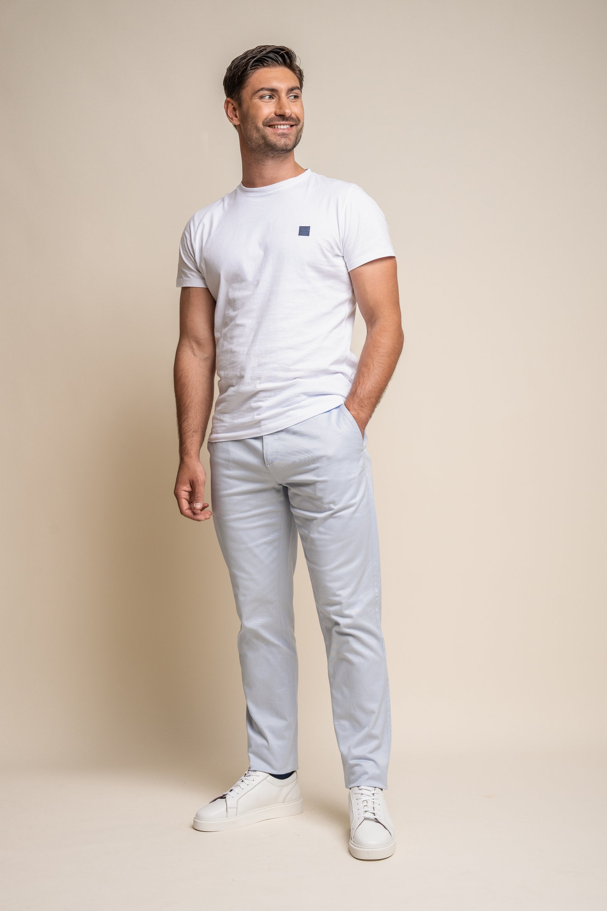 Chino décontracté en coton pour hommes - DAKOTA - Bleu Glacé