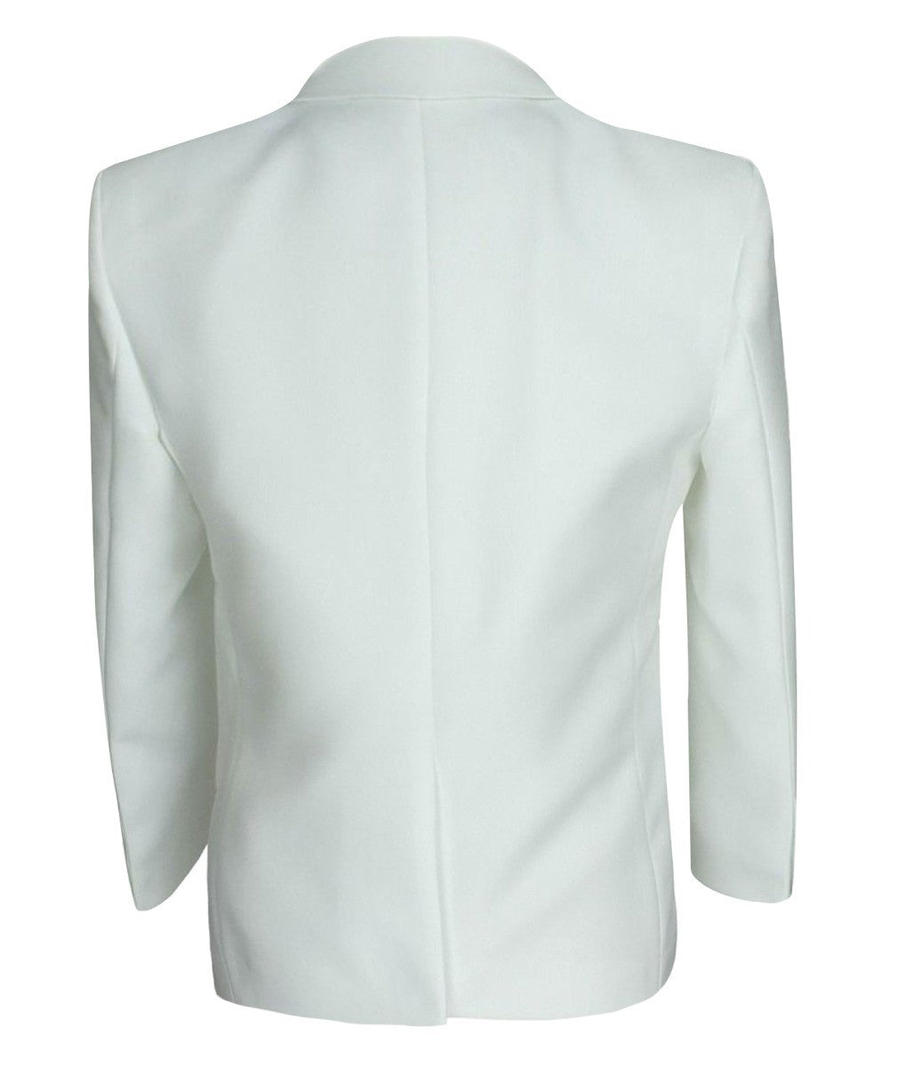 Baby & Boys Wedding Prom Pageboy Suit, Choice Of Waistcoat 5PC - Cream - Blue