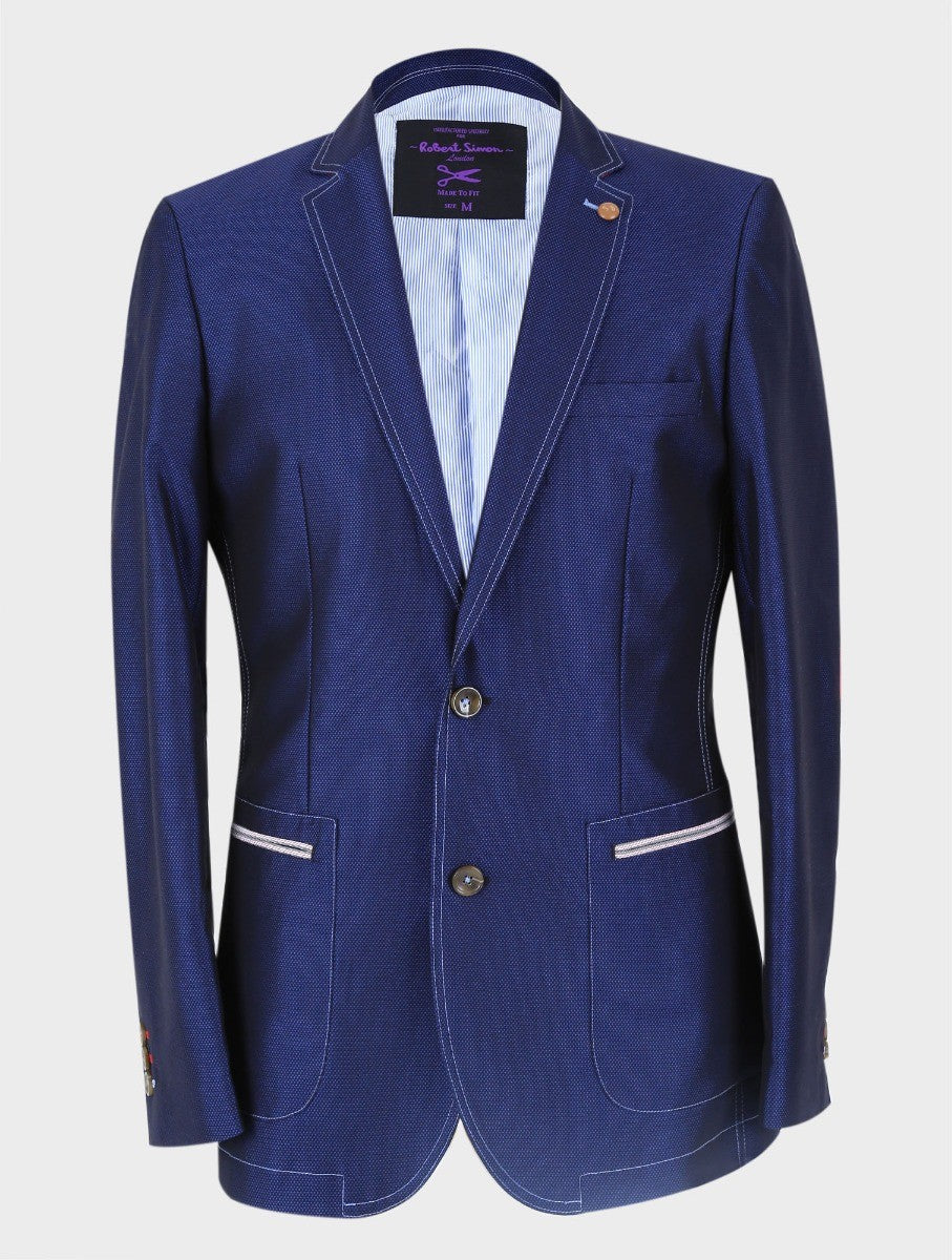 Blazer décontracté ajusté bleu marine pour hommes - TONY Accardo - Bleu Marine