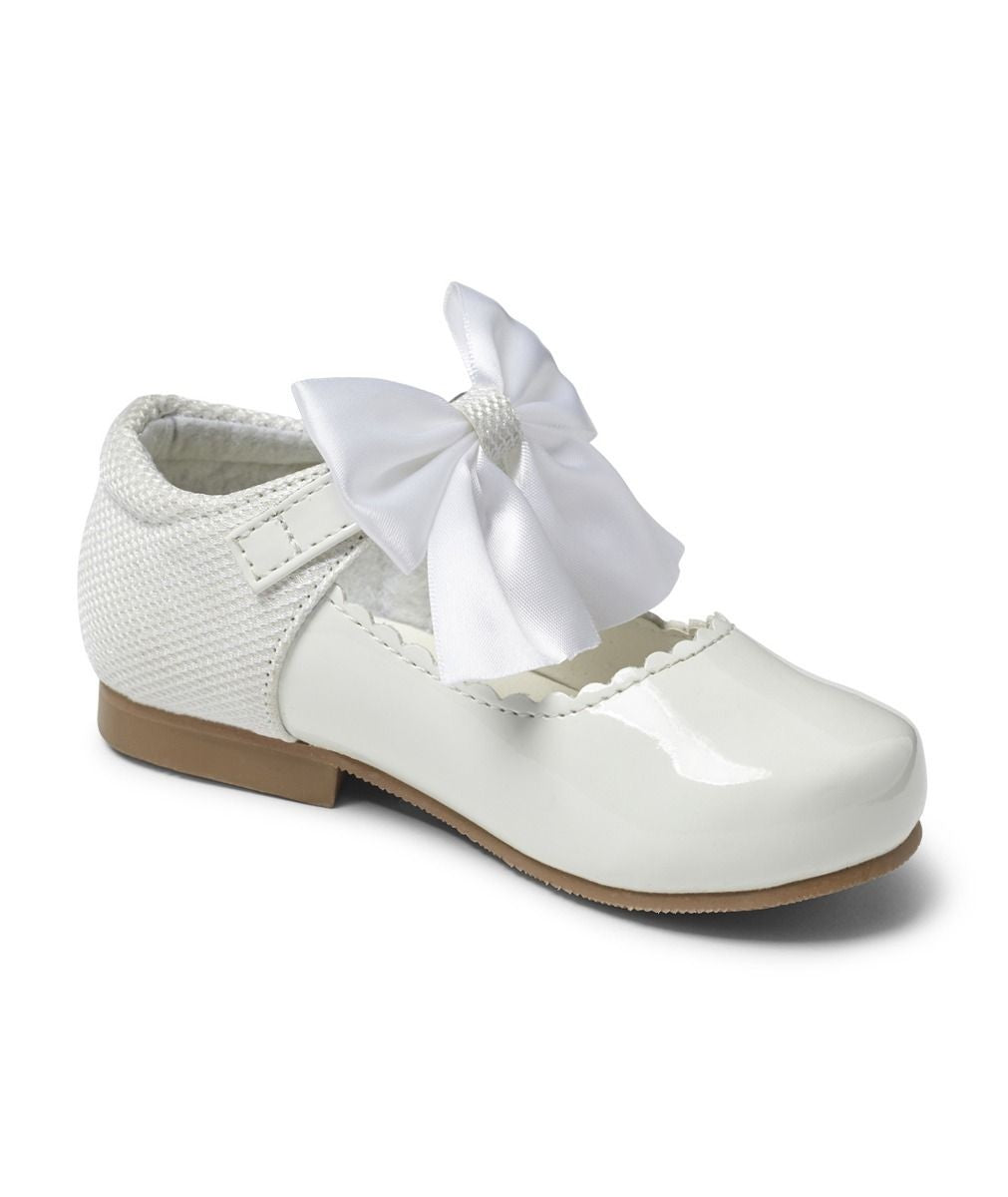 Girls Bow Patent Mary Jane Shoes – KRISTY - White