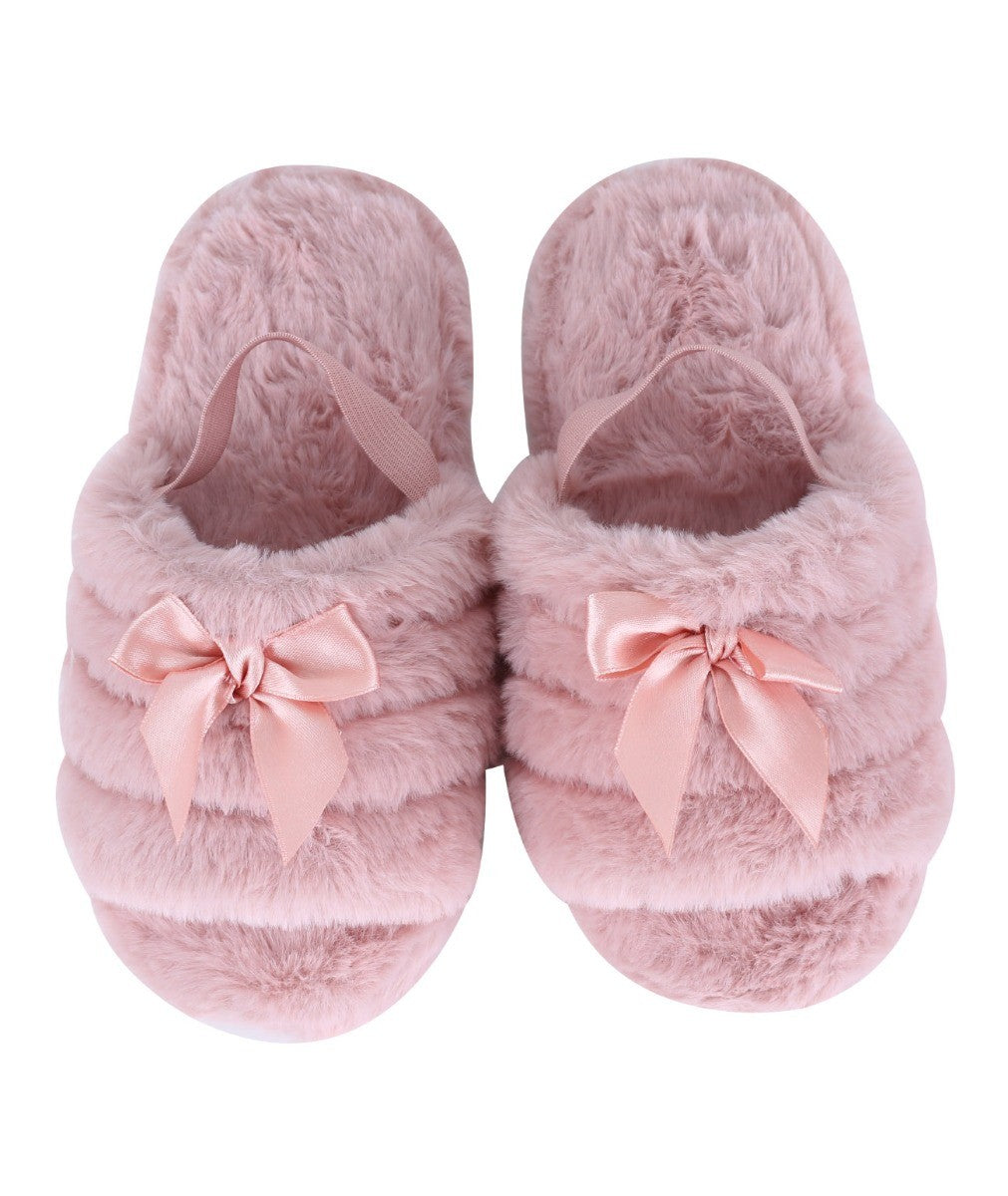 Girls Fur Plush Slipper - Pink