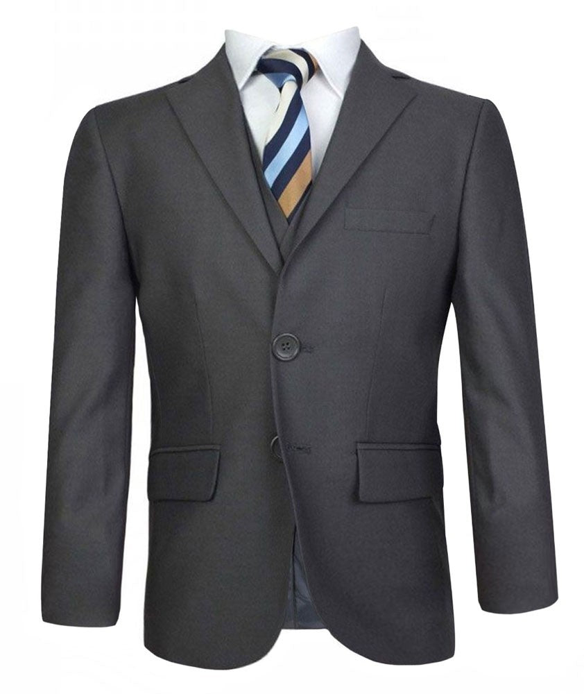 Boys Italian Cut Formal Suit - Charcoal Grey