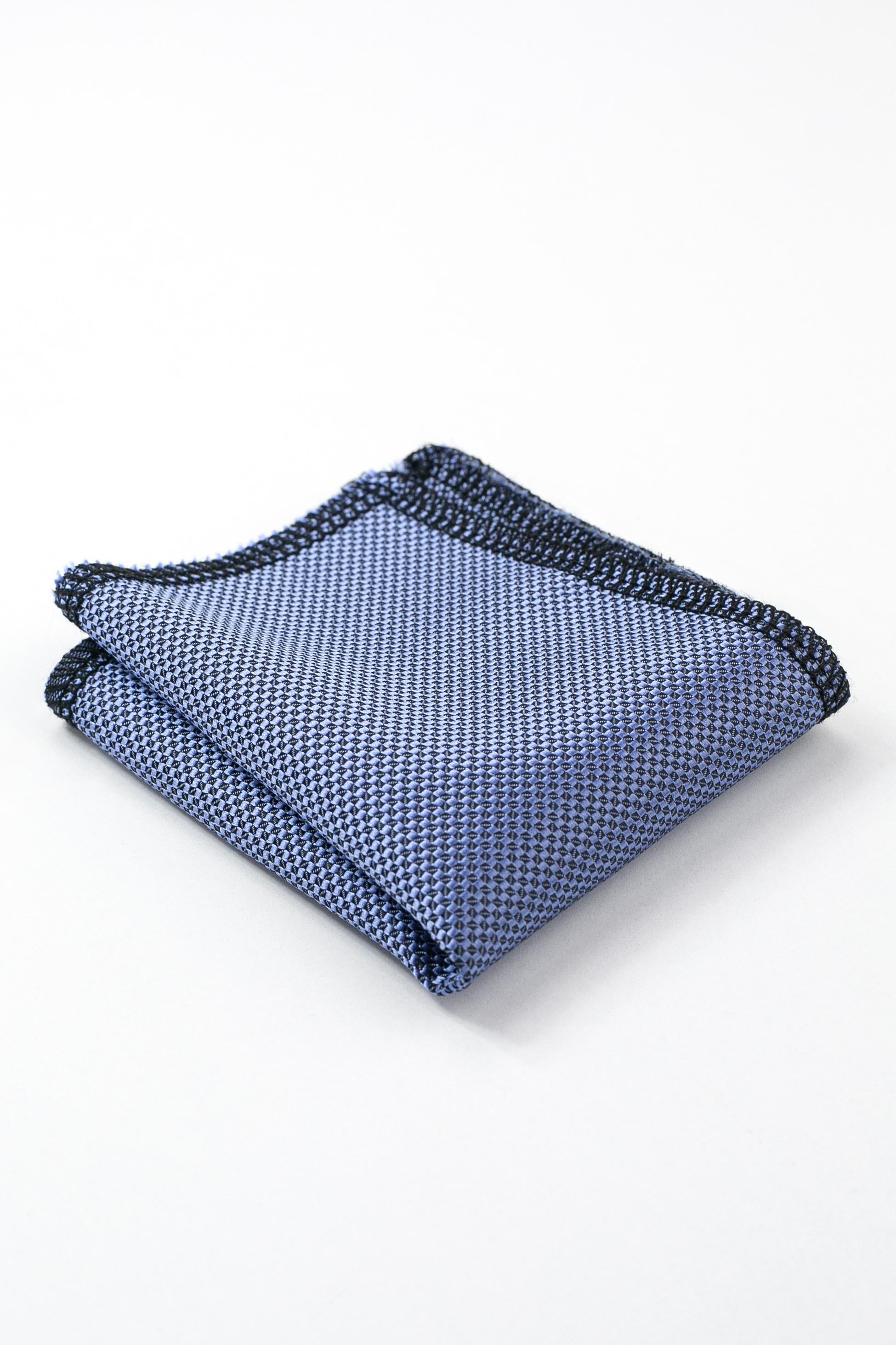 Ensemble cravate et pochette en jacquard avec sangle élastique pour garçons - Bleu Ciel