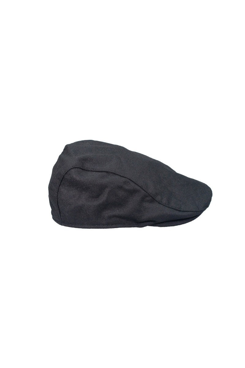 Casquette plate en laine classique pour hommes - Noir