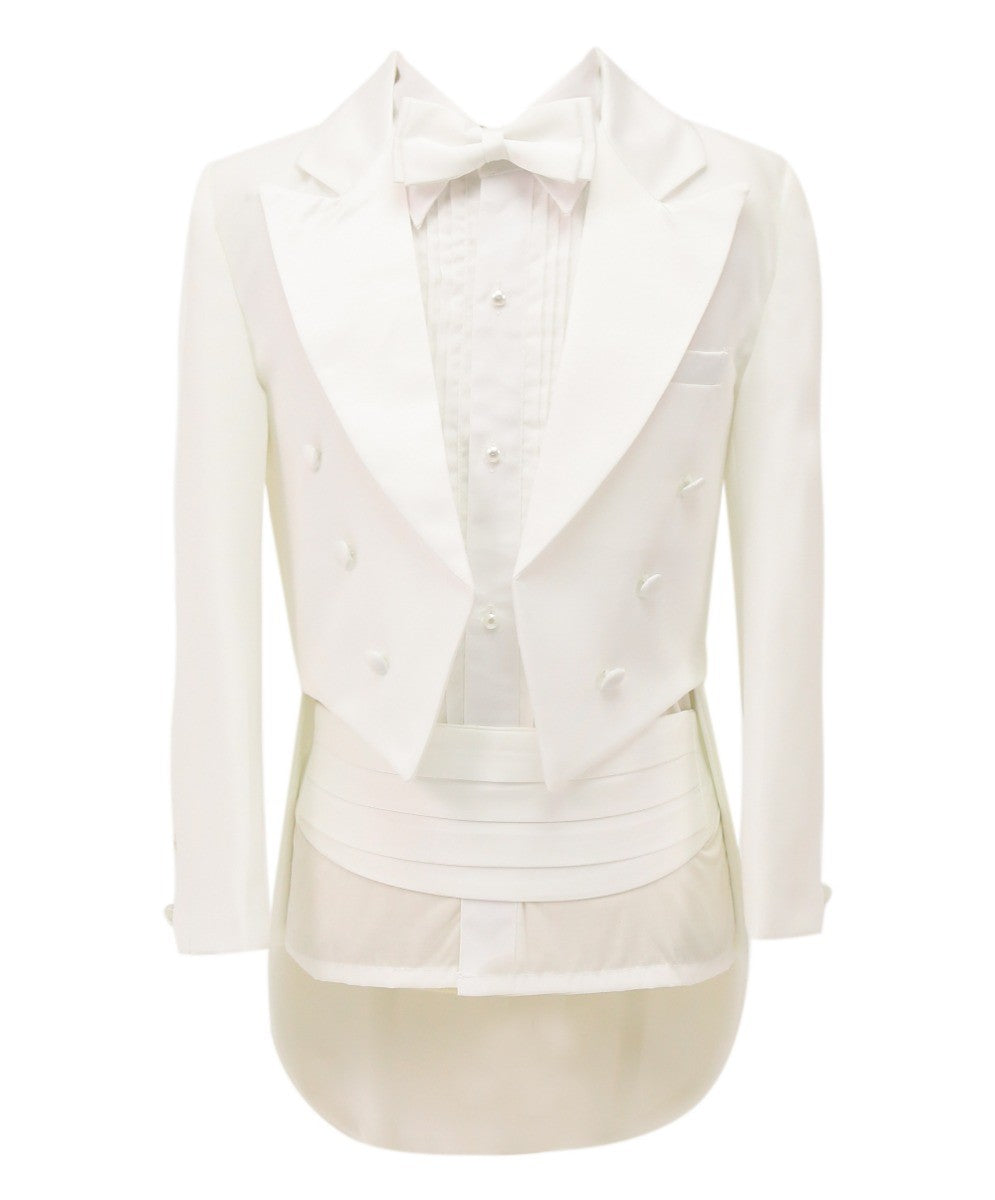 Boys Tuxedo Tail Suit - Ivory