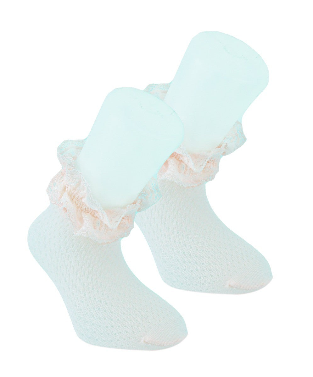 Chaussettes Douces à Volants pour Filles - Blanc