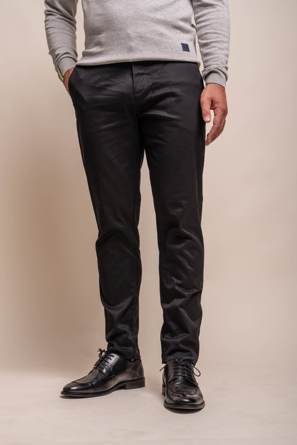 Herren Baumwoll Chino Hose - DAKOTA - Schwarz