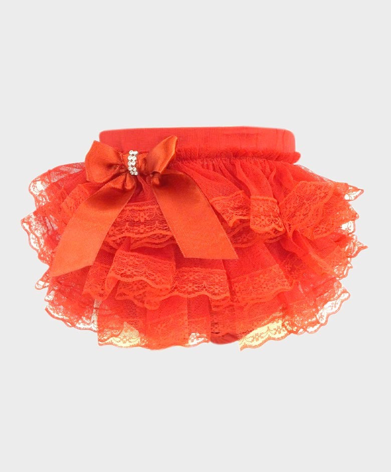 Bloomers en Dentelle à Volants pour Fillettes - Rouge