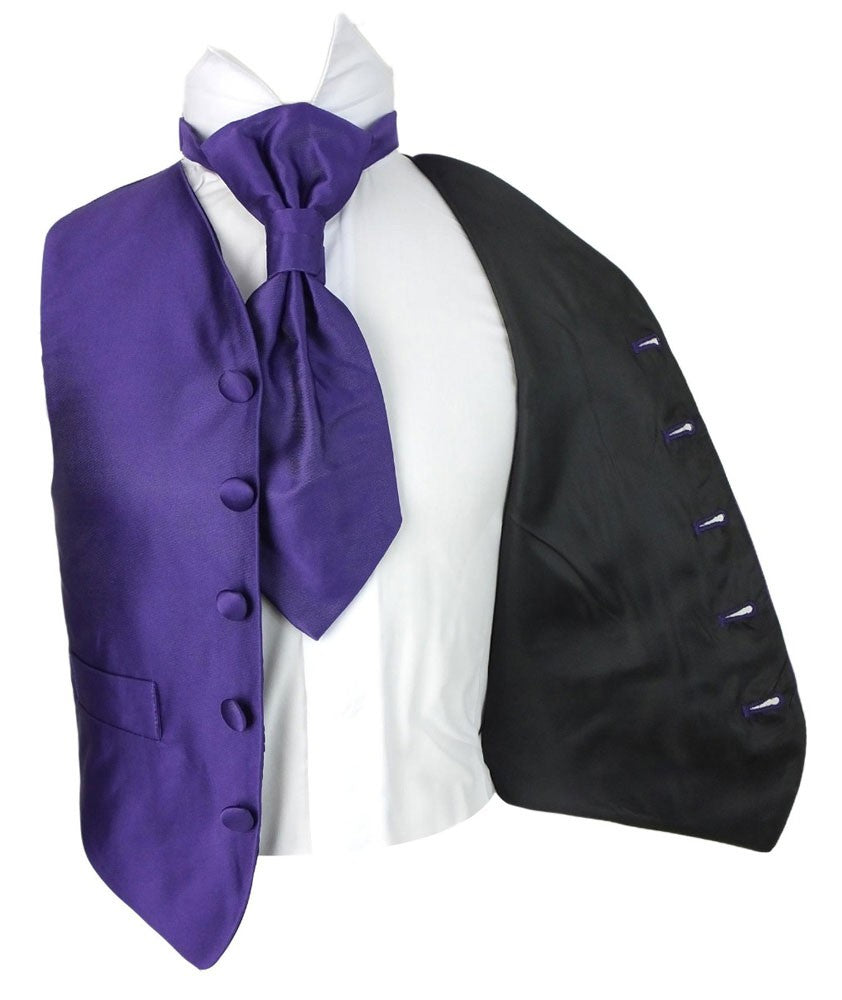 Boys Satin Waistcoat & Cravat Set - Purple