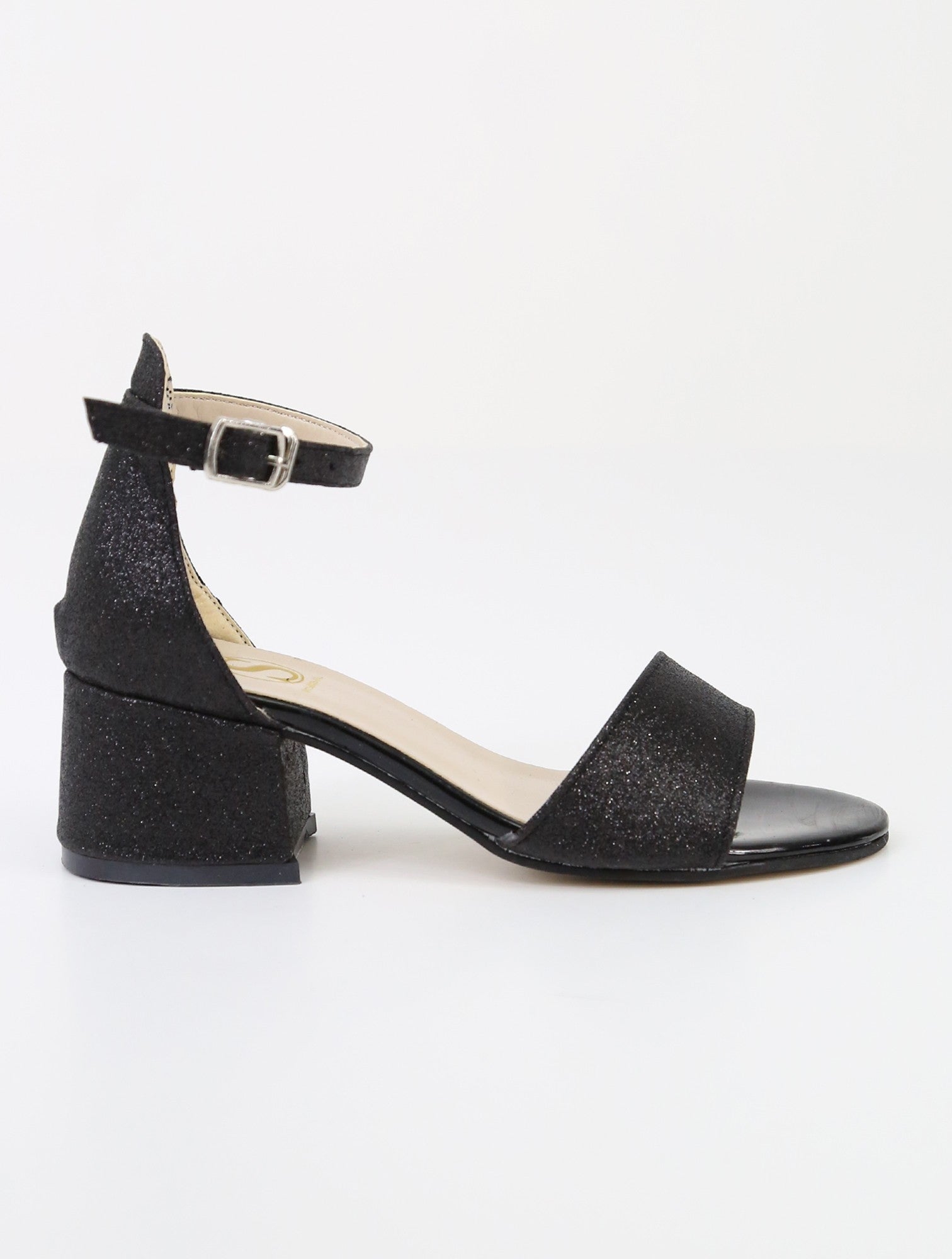 Mädchen Knöchelriemen Blockabsatz Sandalen - SPARKLE - Schwarz