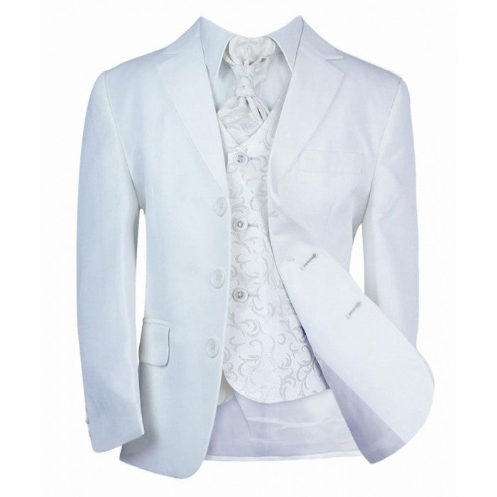 Ensemble Costume de Communion Tailored Fit Tout-en-Un pour Garçons - Blanc