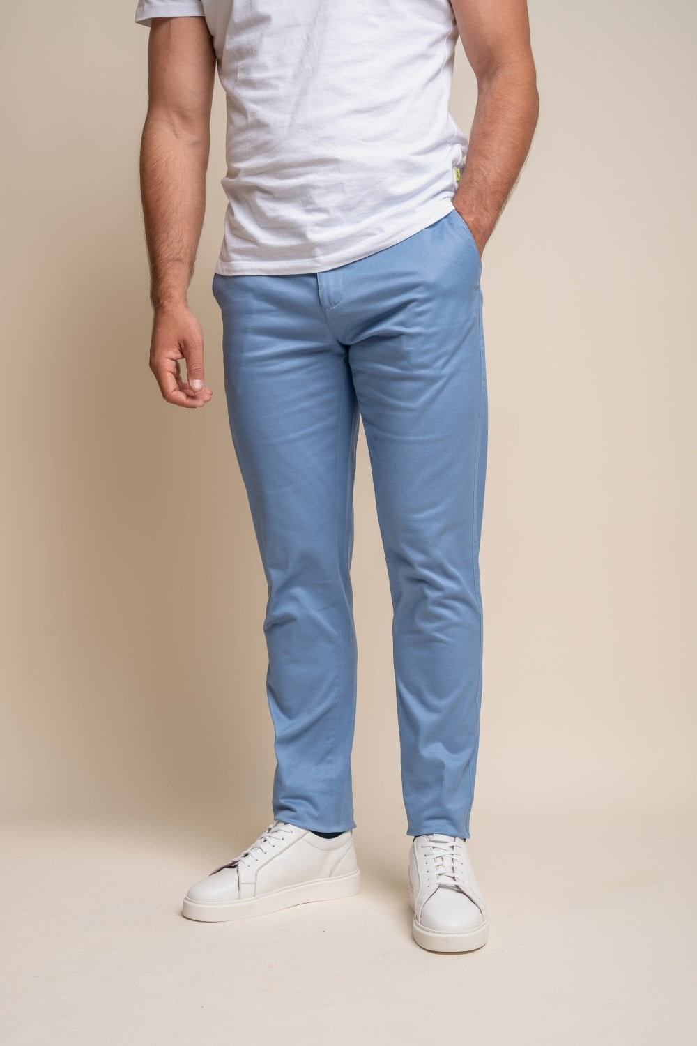 Herren Casual Baumwoll Chino - DAKOTA - Himmelblau