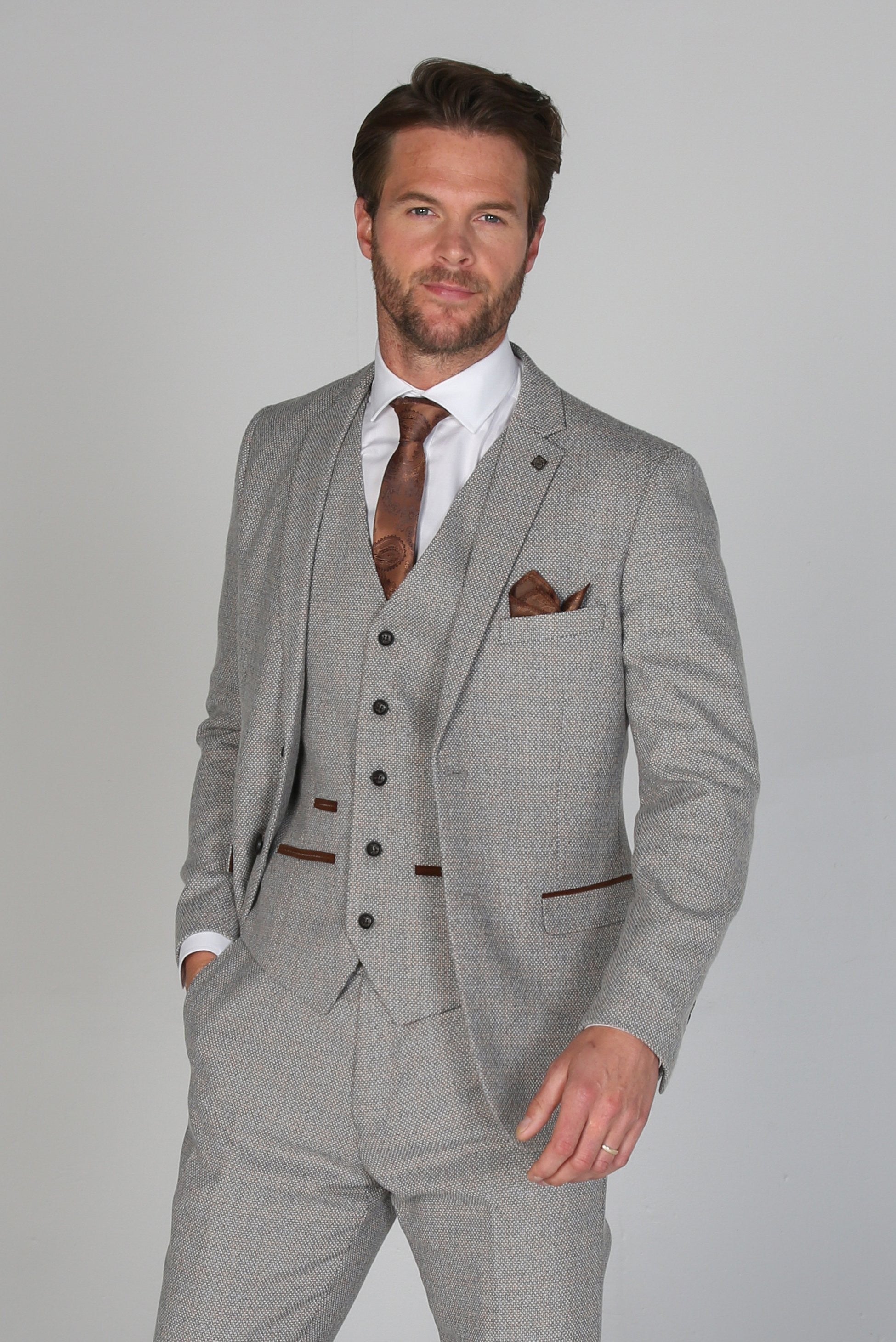 Veste de Costume en Tweed Tailleur pour Homme - Ralph - Crème