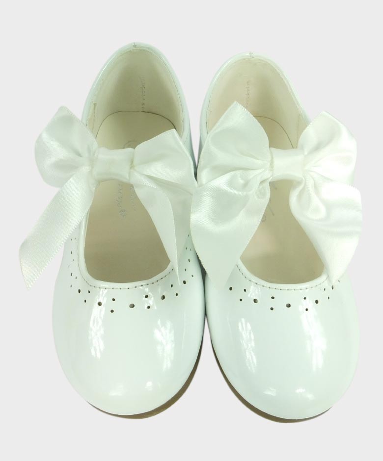 Chaussures Mary Jane Plates Vernies pour Filles - Blanc