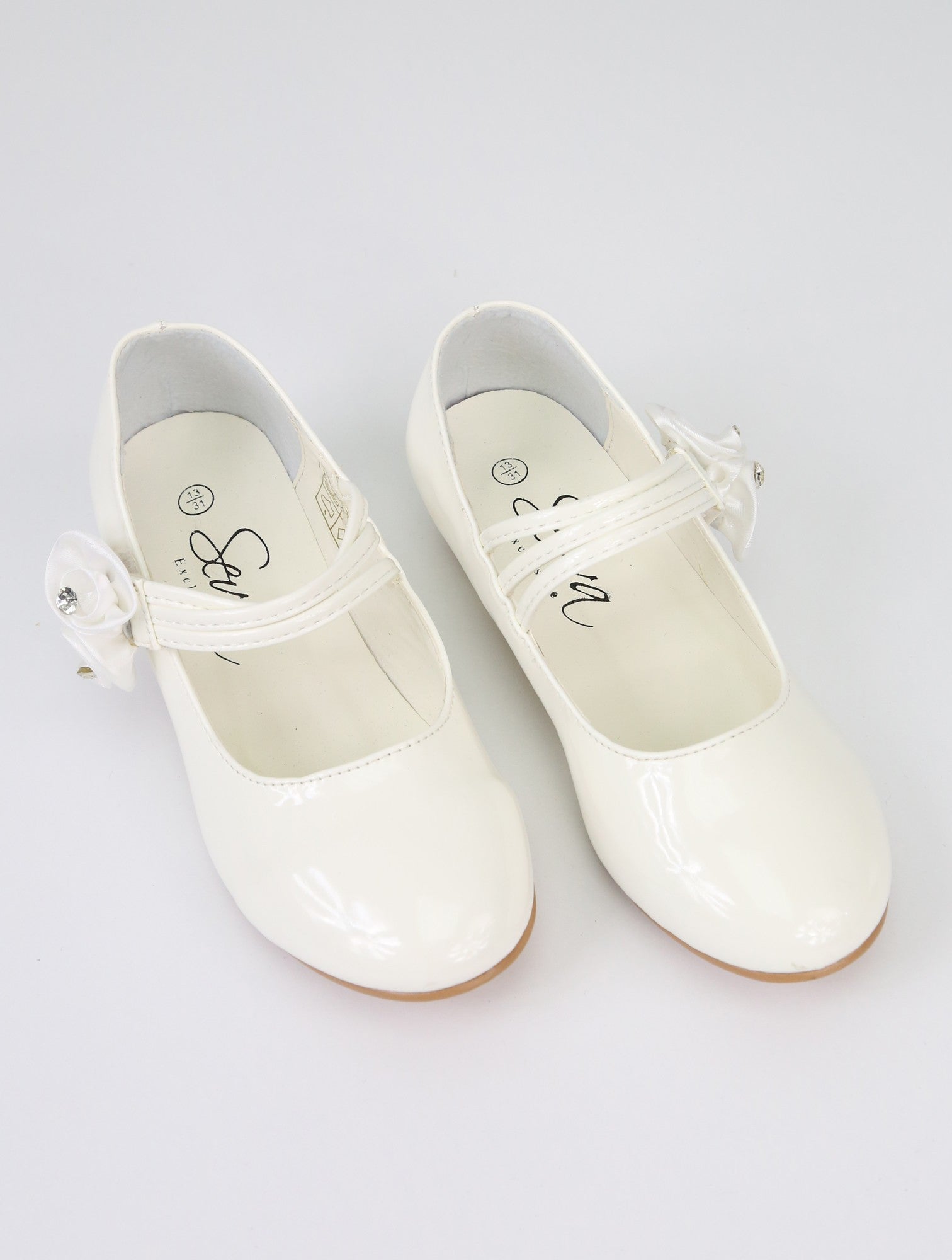 Girls' Mary Jane Low Heal Patent Dress shoes - Ivory