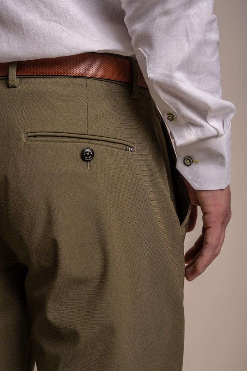 Pantalon décontracté ajusté pour hommes - REED - Kaki