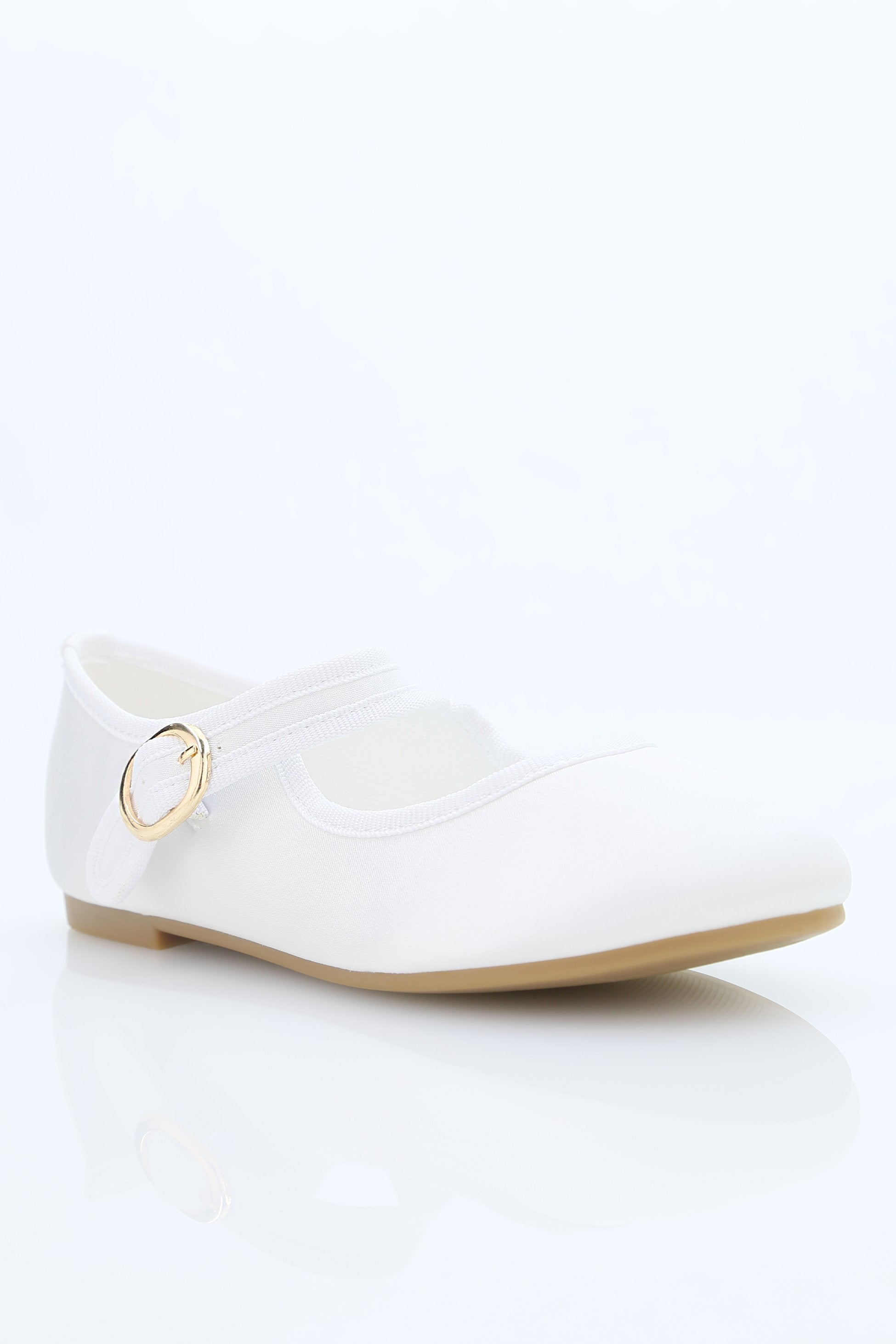 Chaussures de communion en satin Mary Jane pour filles - HANA - Ivoire