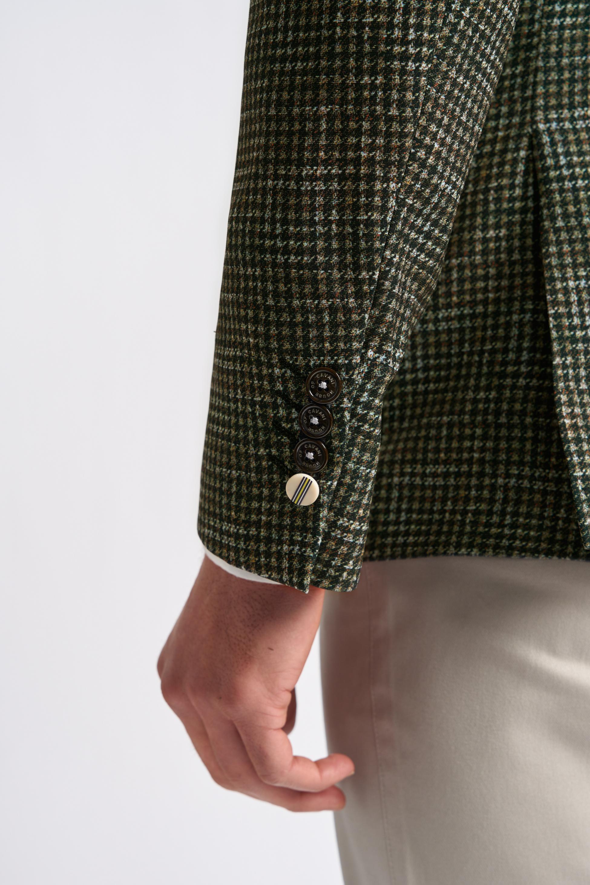 Blazer en Tweed à Motif Pied-de-Poule Vert Forêt pour Homme - RIVA - Vert Forêt