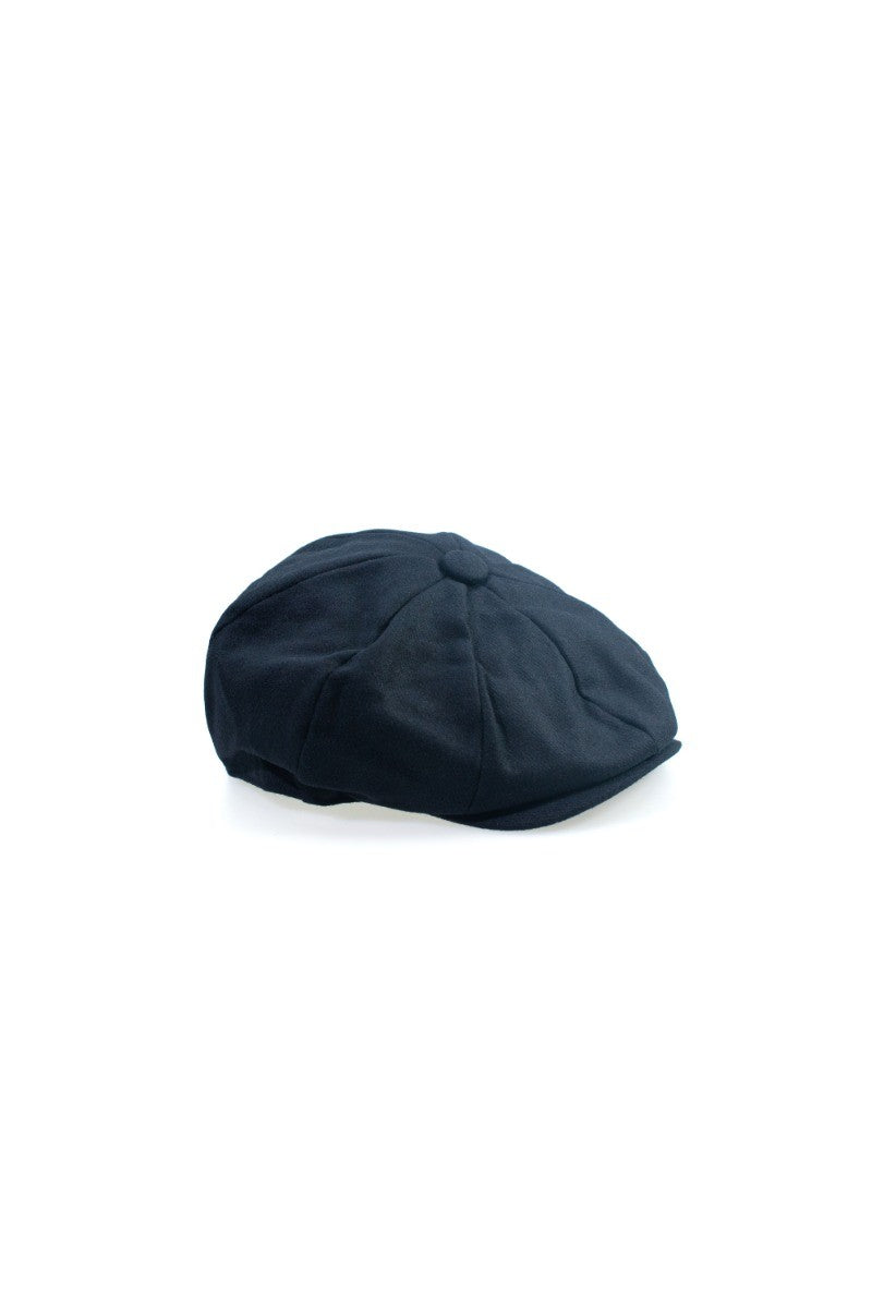 Casquette Baker Boy en laine noire pour hommes - Noir