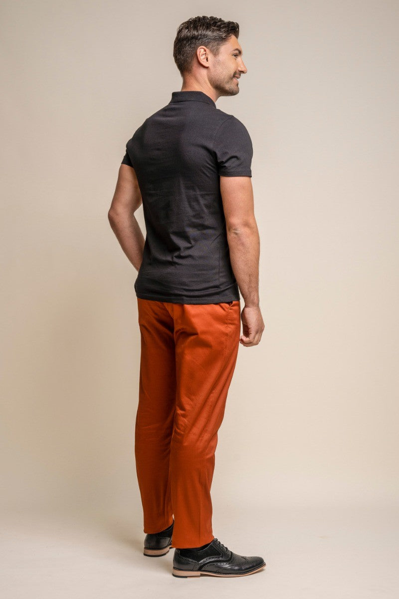 Herren Baumwoll Chino Hose - DAKOTA - Ziegel