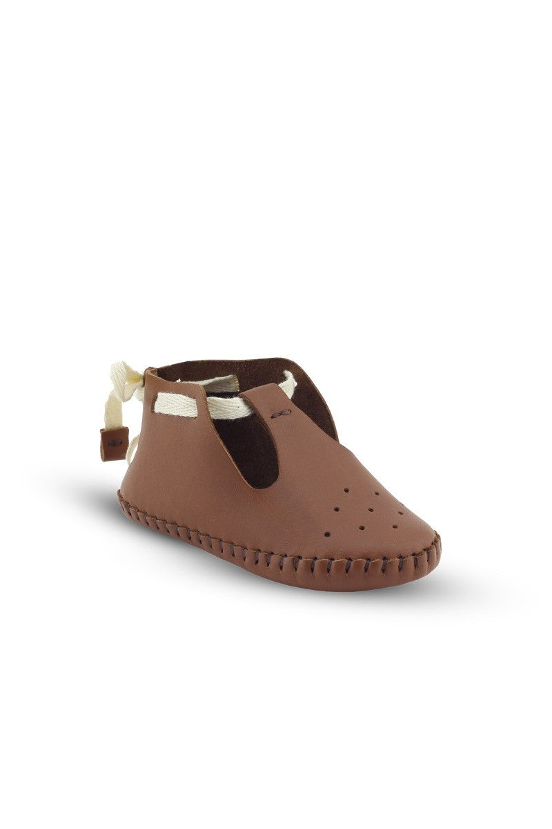 Baby Jungen Echtleder Vorläufer Krippenschuhe - Patik - Tan Braun