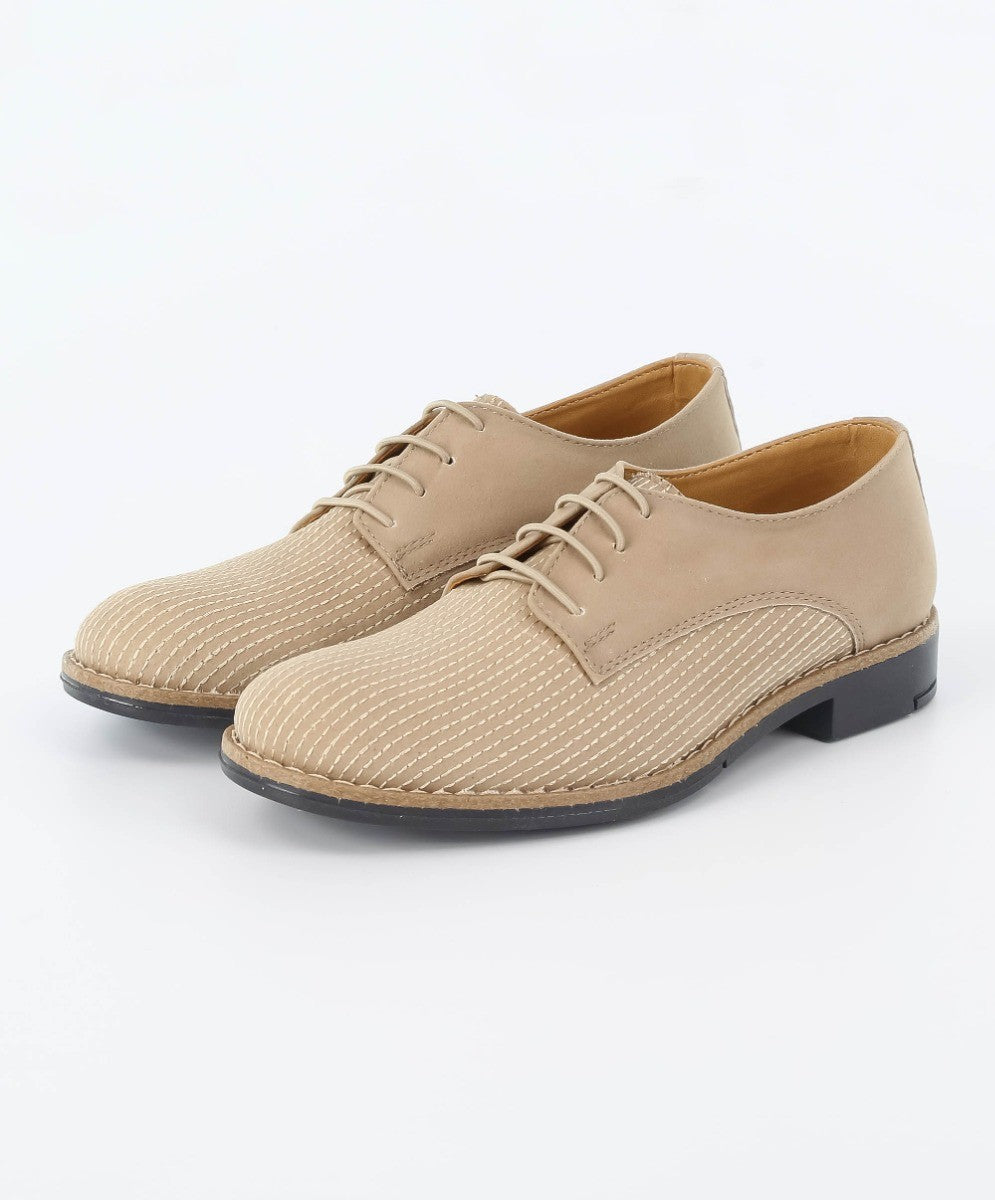 Boys Suede Lace Up Formal Shoes - Beige