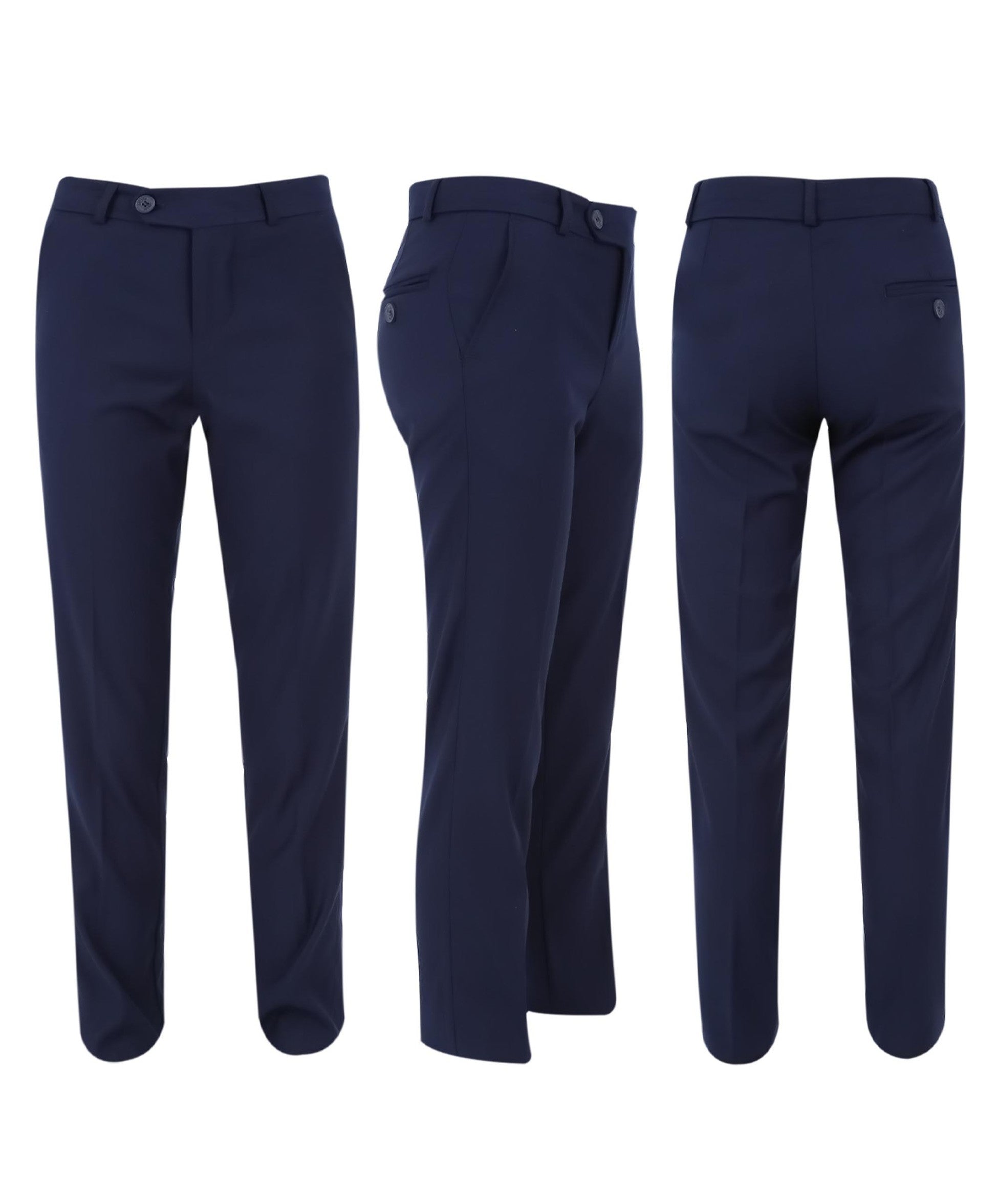 Ensemble Costume de Smoking à Passepoil Slim Fit pour Garçons - Bleu Marine