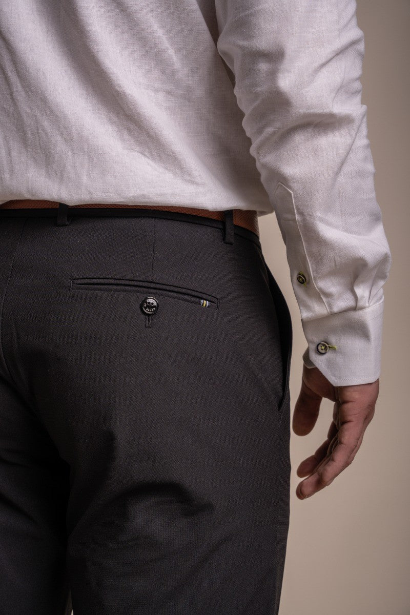 Pantalon décontracté ajusté pour hommes - REED - Noir