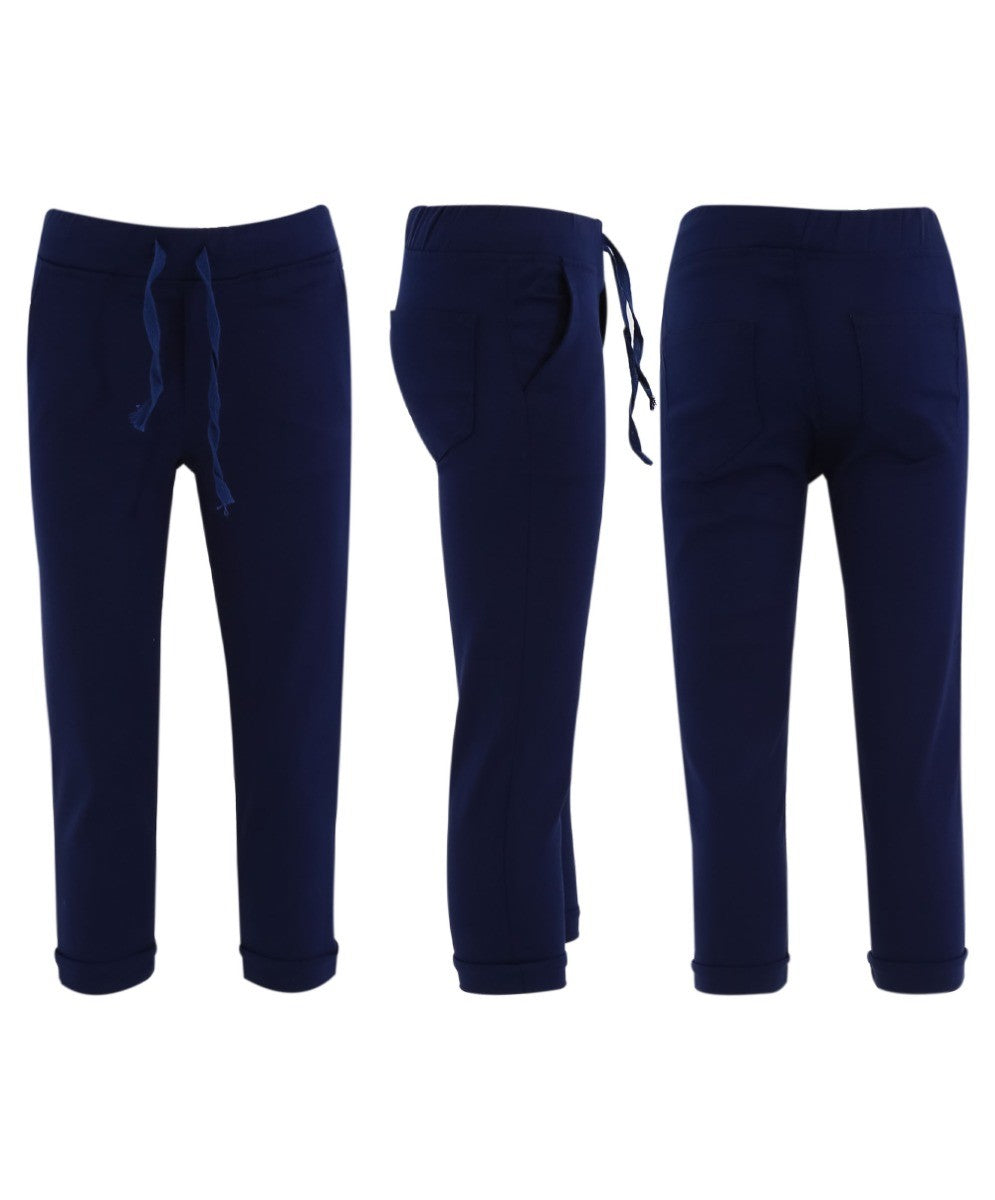 Pantalons Chino en Coton Élastique pour Garçons - ENZO - Bleu Marine