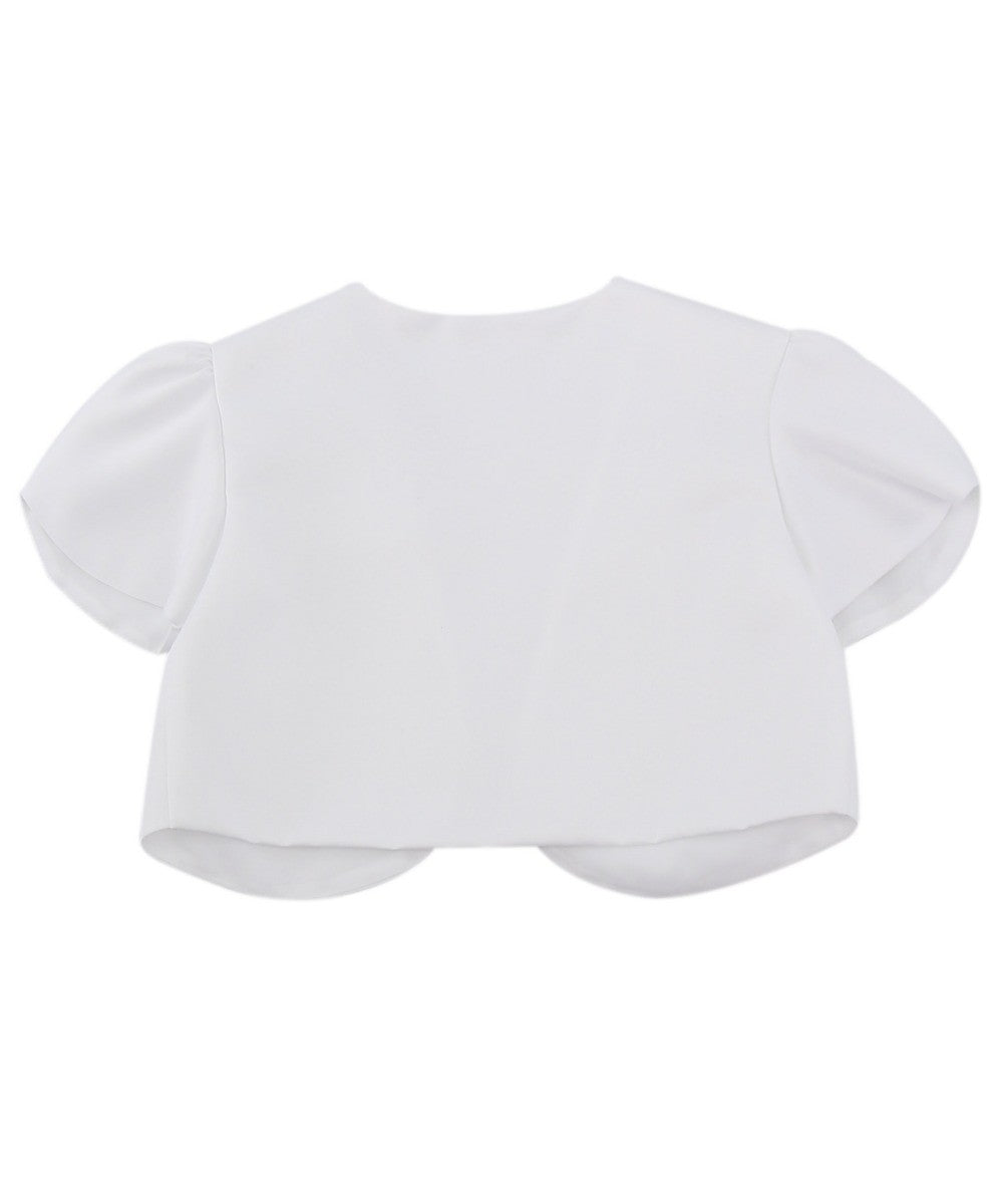 Girls Short Sleeve Bolero - White