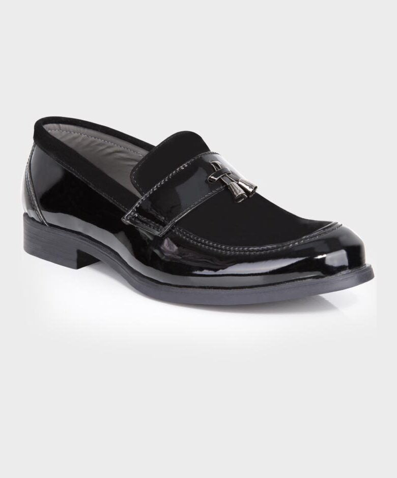 Baby Jungen & Jungen Leder und Wildleder Slip-On Formelle Quasten Loafers - Schwarz