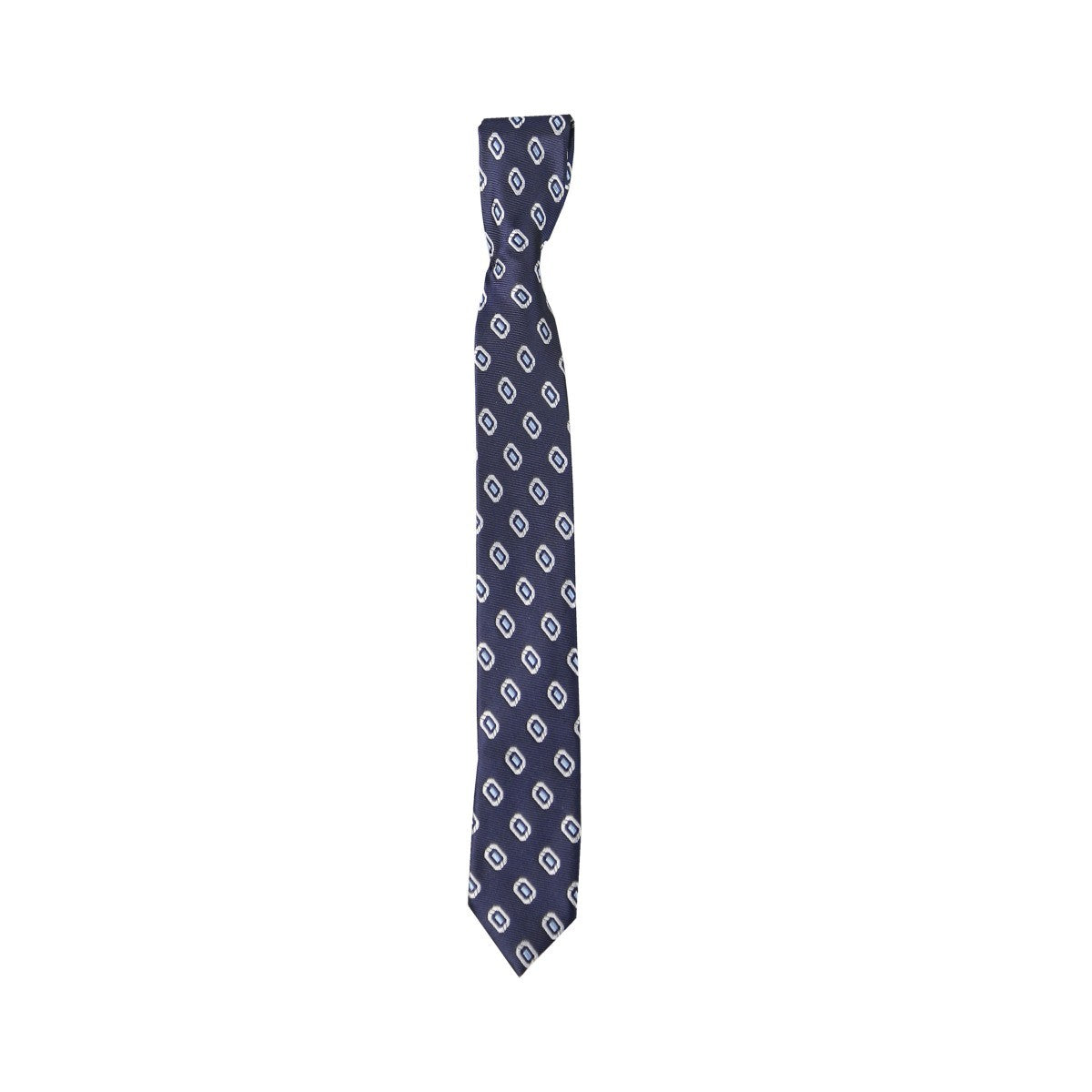 Jungen Gemustertes Formelles Krawatten- & Einstecktuch-Set – Dunkelmarineblau