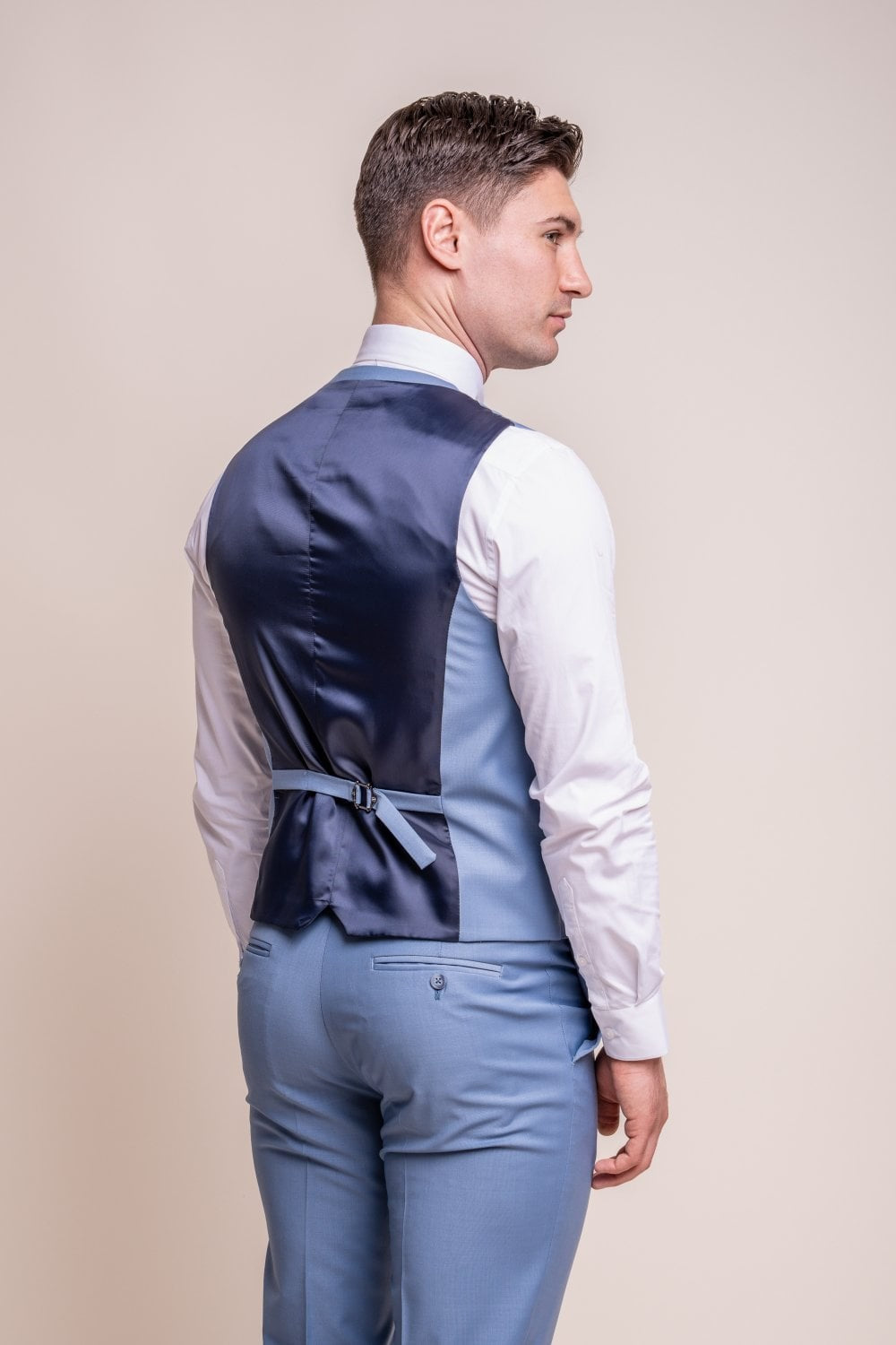 Herren Wollmischung Slim Fit Weste - BOND - Ozeanblau