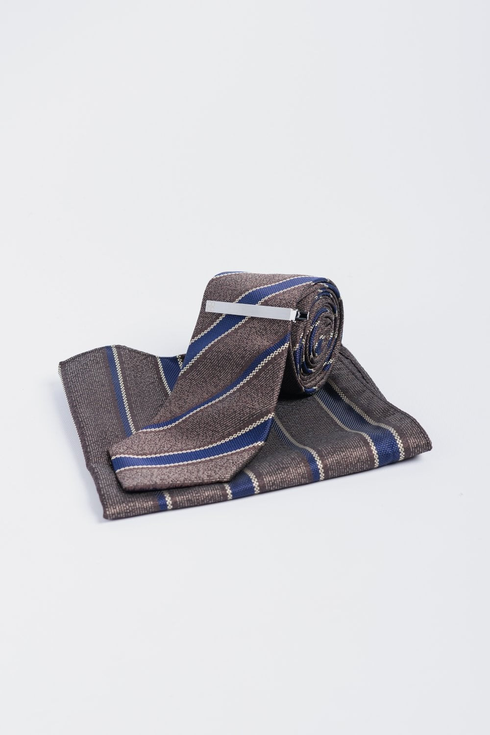 Men's Striped Tie Set - Brown