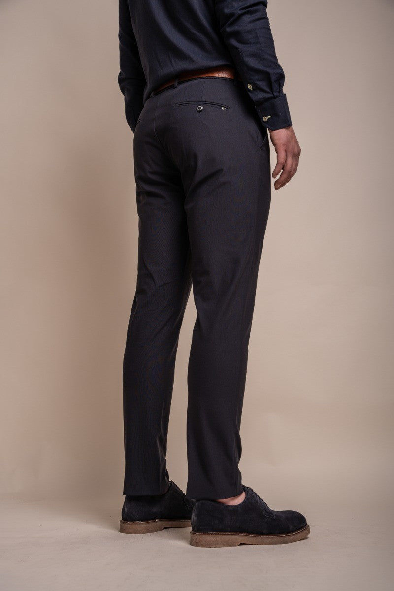 Pantalon décontracté ajusté pour hommes - REED - Bleu Marine