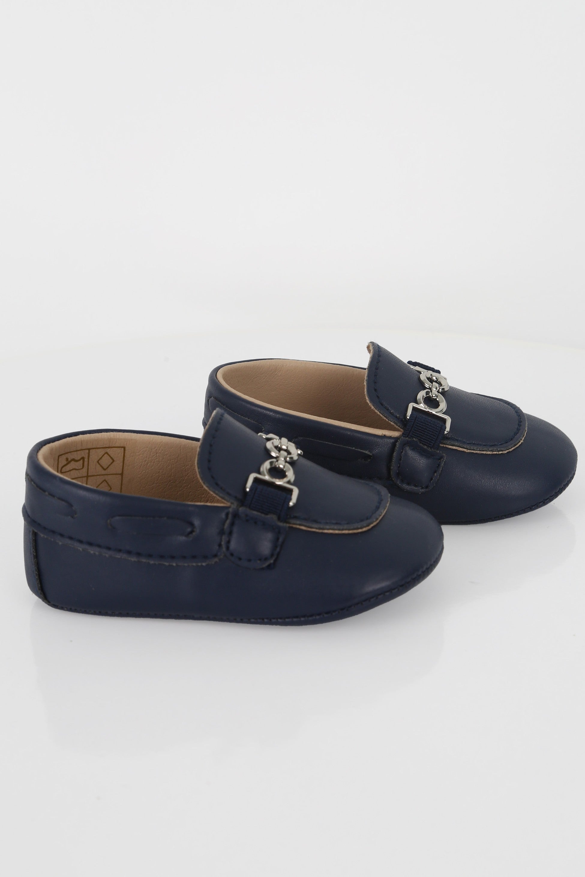 Mocassins Pré-Marchants avec Charme Métallique pour Garçons - ALDOLFO - Bleu Marine