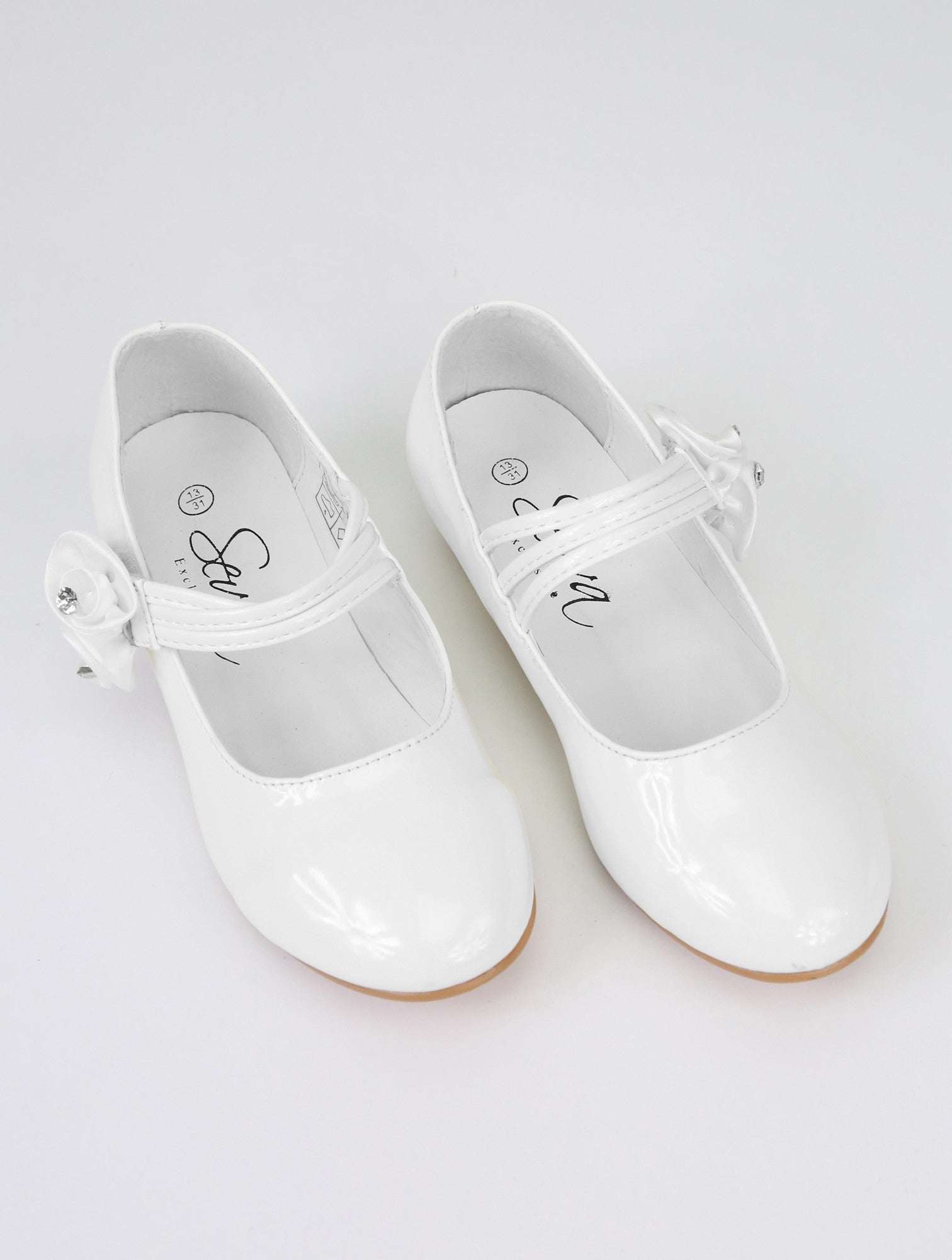 Girls' Mary Jane Low Heal Patent Dress shoes - White