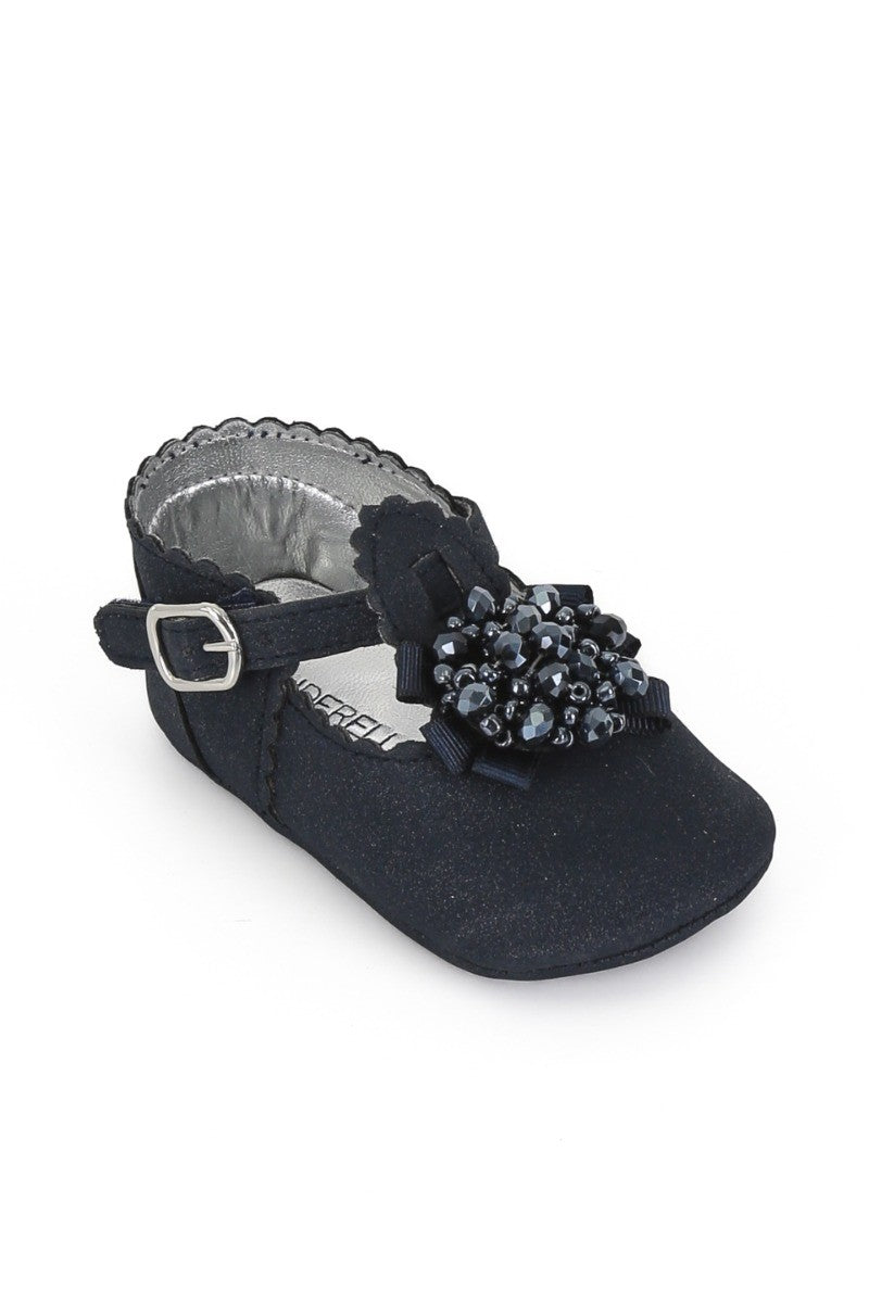 Chaussures pour Bébés Pré-Marchants avec Perles - Bleu Marine