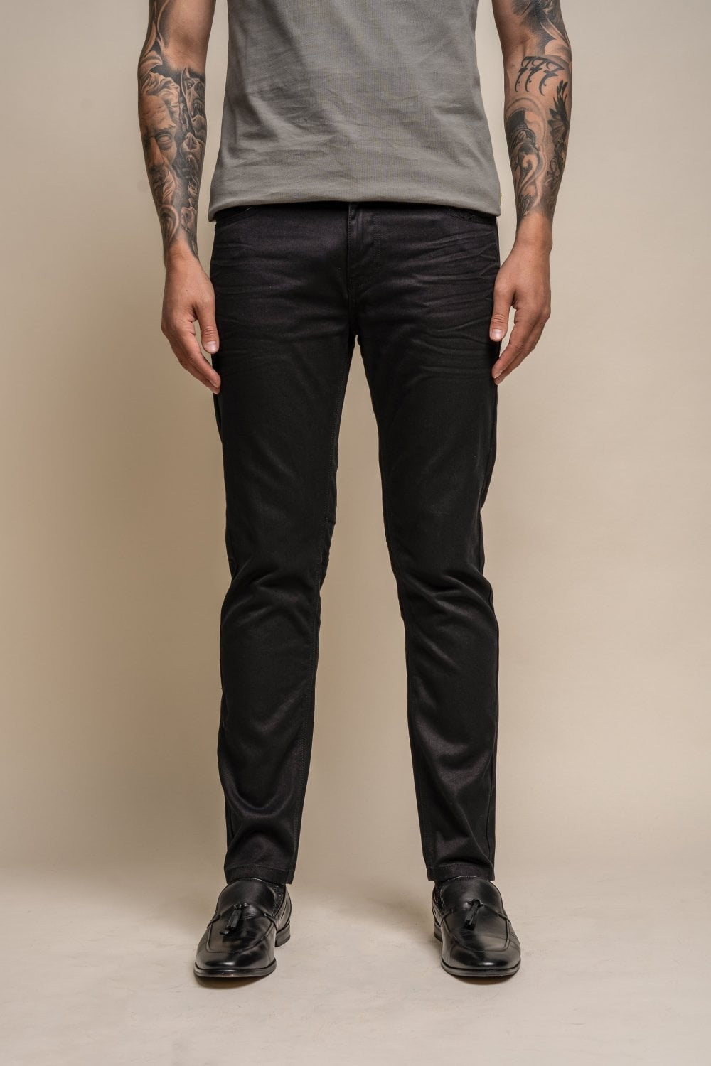 Herren Casual Slim Fit Denim Jeans - BRAD - Schwarz