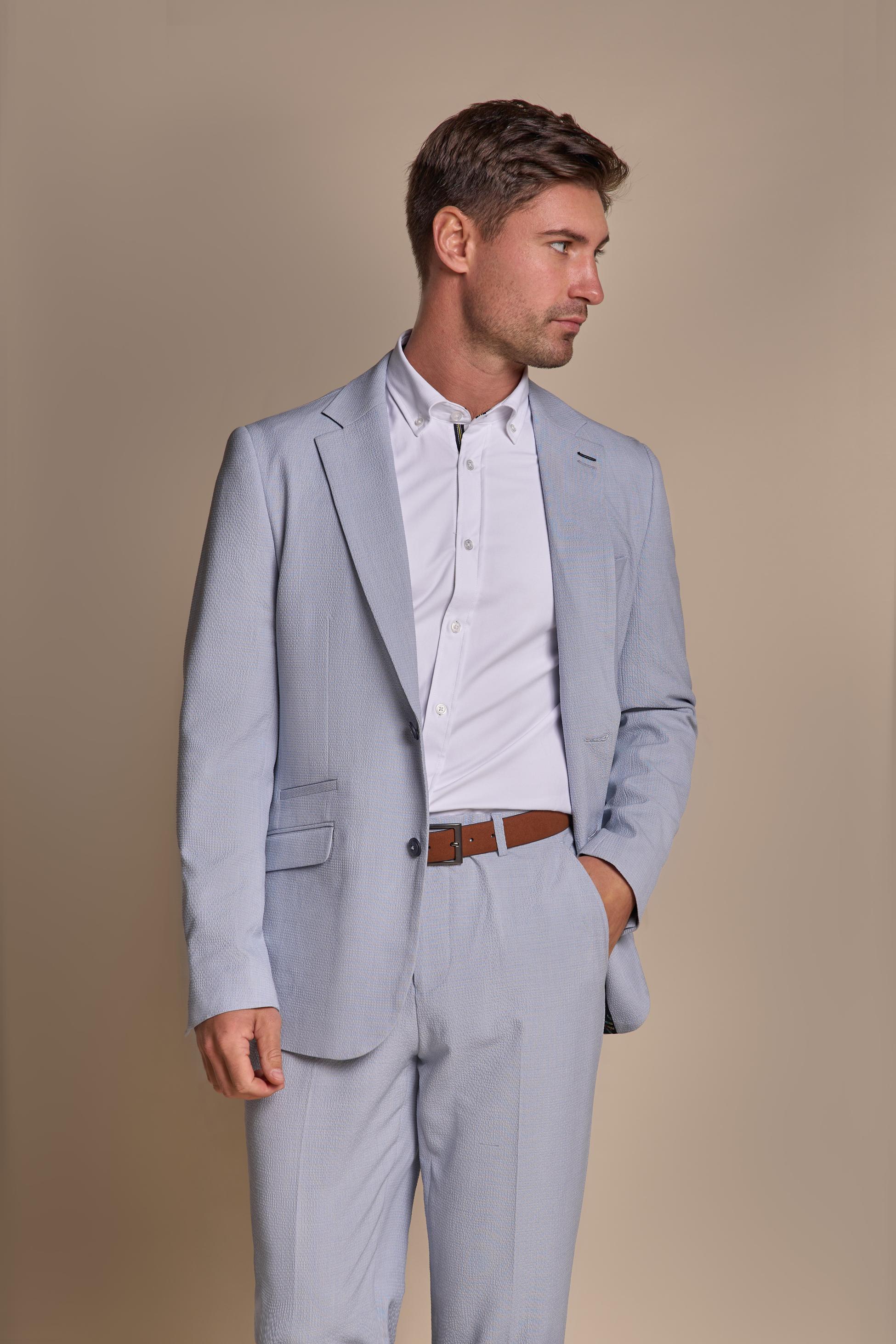 Costume Texturé Slim Fit pour Homme - SIREN - Bleu Ciel