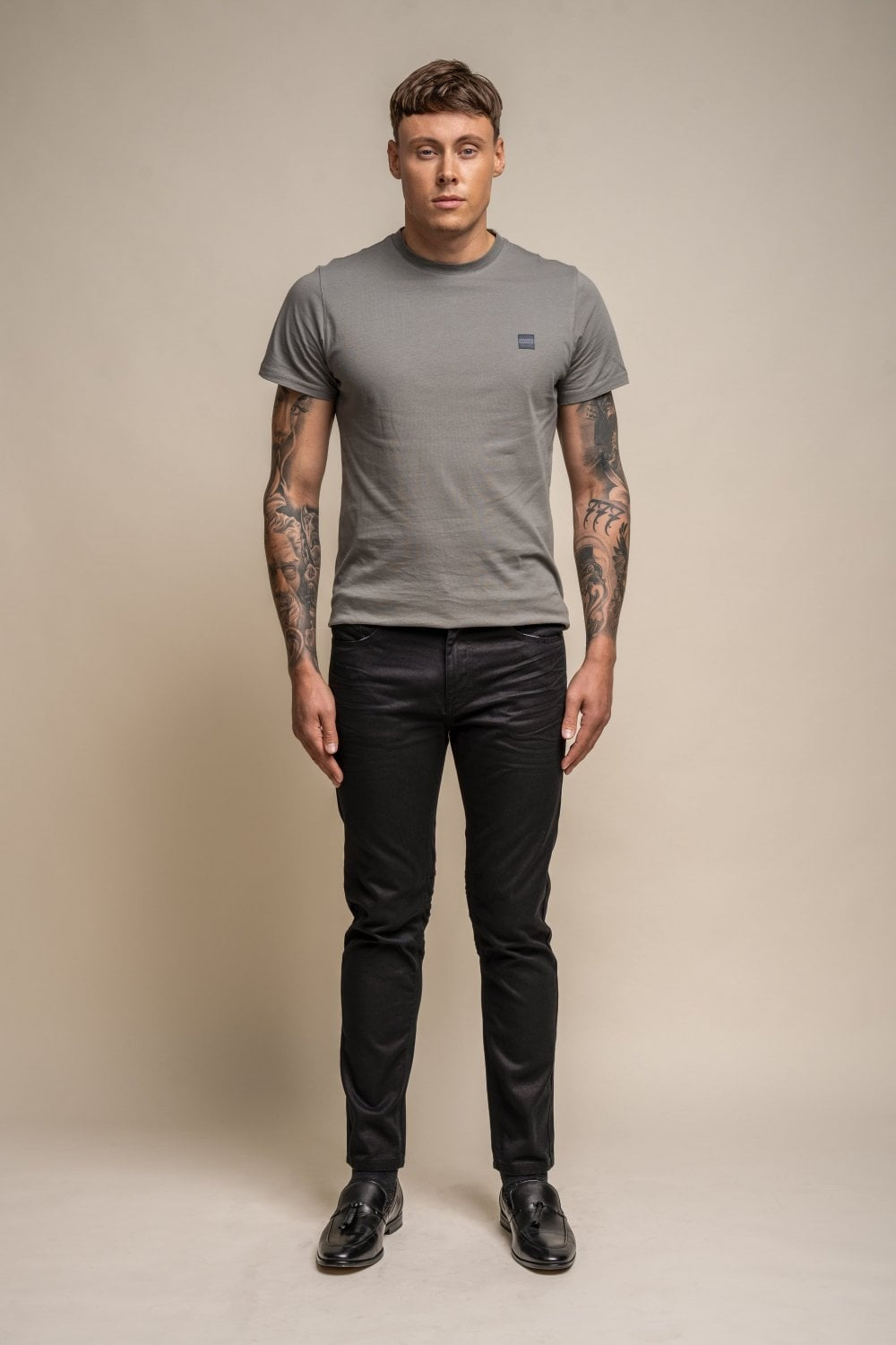 Men's Casual Slim Fit Denim Jeans - BRAD - Black